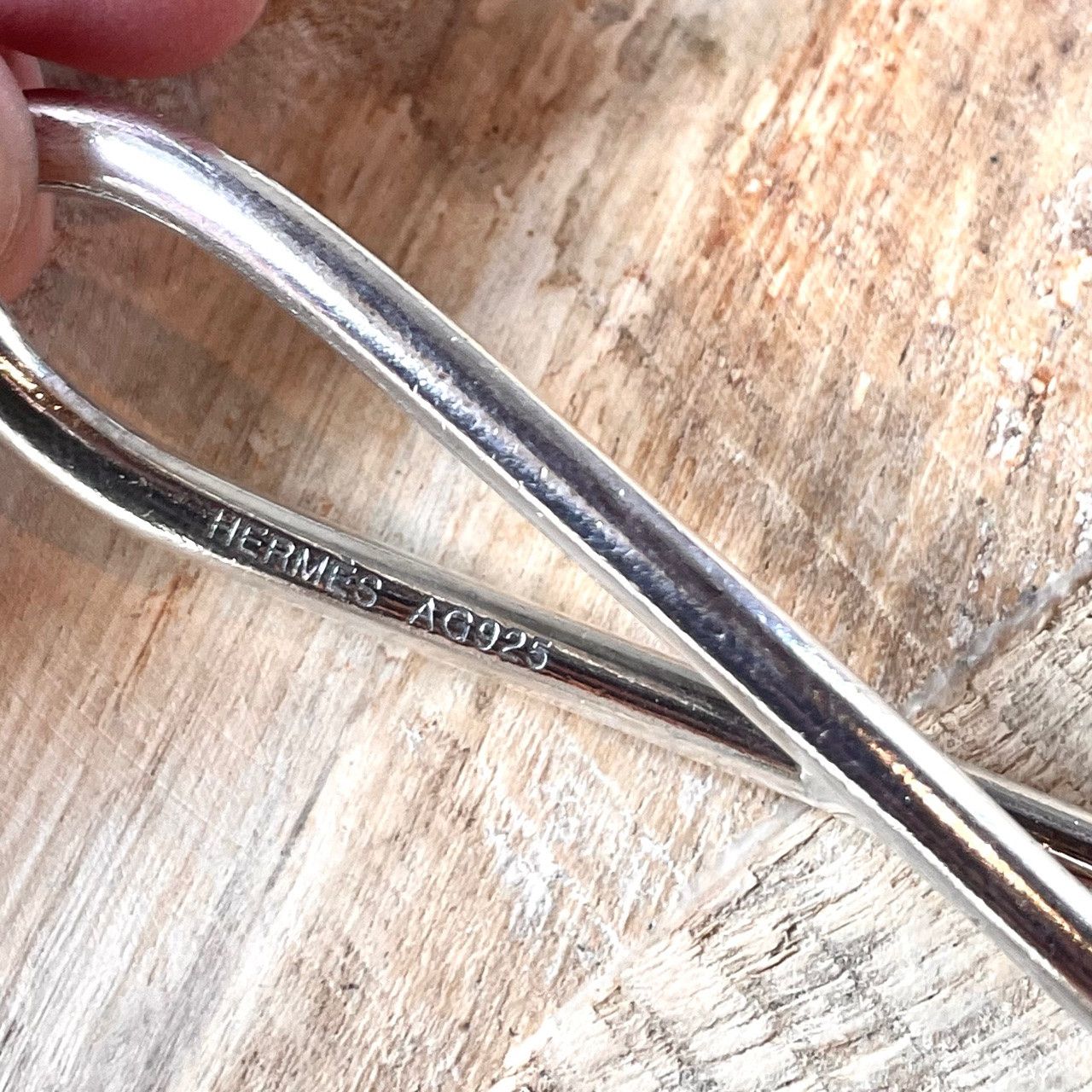 Hermes Hermès Vintage Silver Twist Chain Long Necklace Size ONE SIZE - 5 Thumbnail
