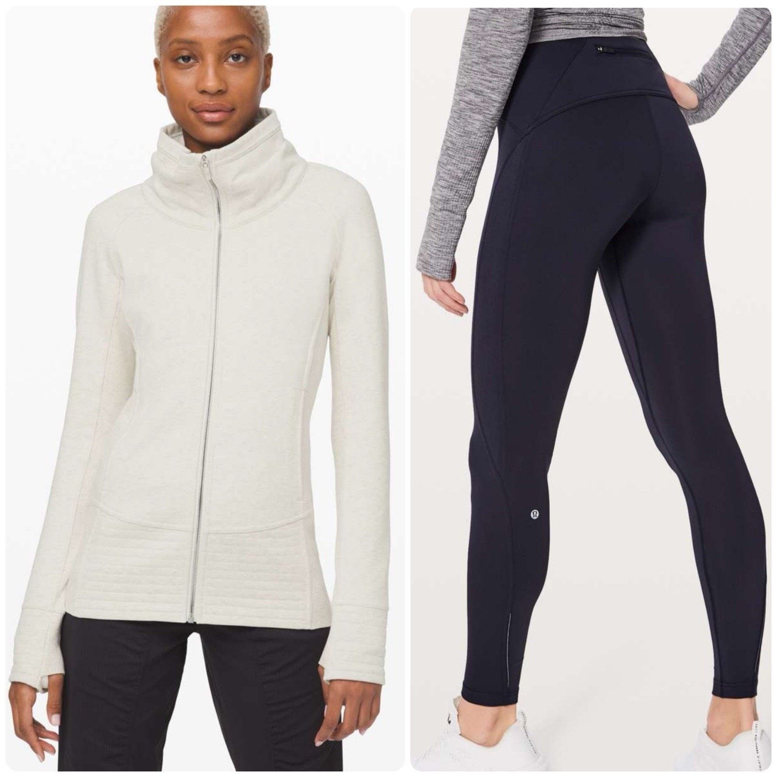Lululemon LULULEMON Radiant Jacket Heathered Ivory Wunder Leggings 6 Size M / US 6-8 / IT 42-44 - 1 Thumbnail