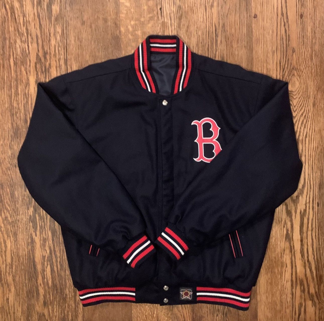 Image of Jh Design x Vintage Boston Red Sox Reversible Jacket Navy Size XL in Blue, Men's