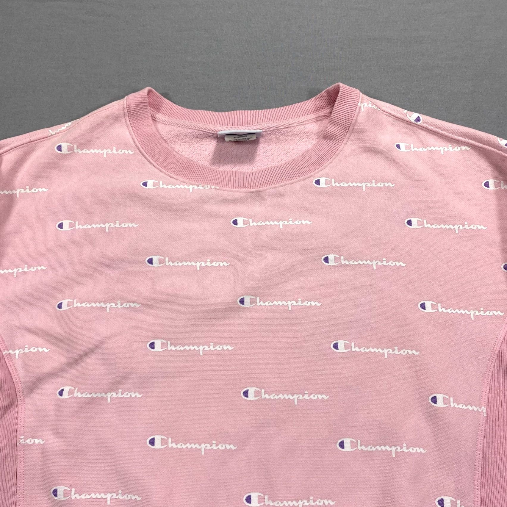 Champion Champion Sweatshirt Mens M Pink White All Over Print Reverse Weave Crew Neck Pullover Long Sleeve Gym & Training 90s Colorful Hip Hop Sports Size US M / EU 48-50 / 2 - 3 Thumbnail