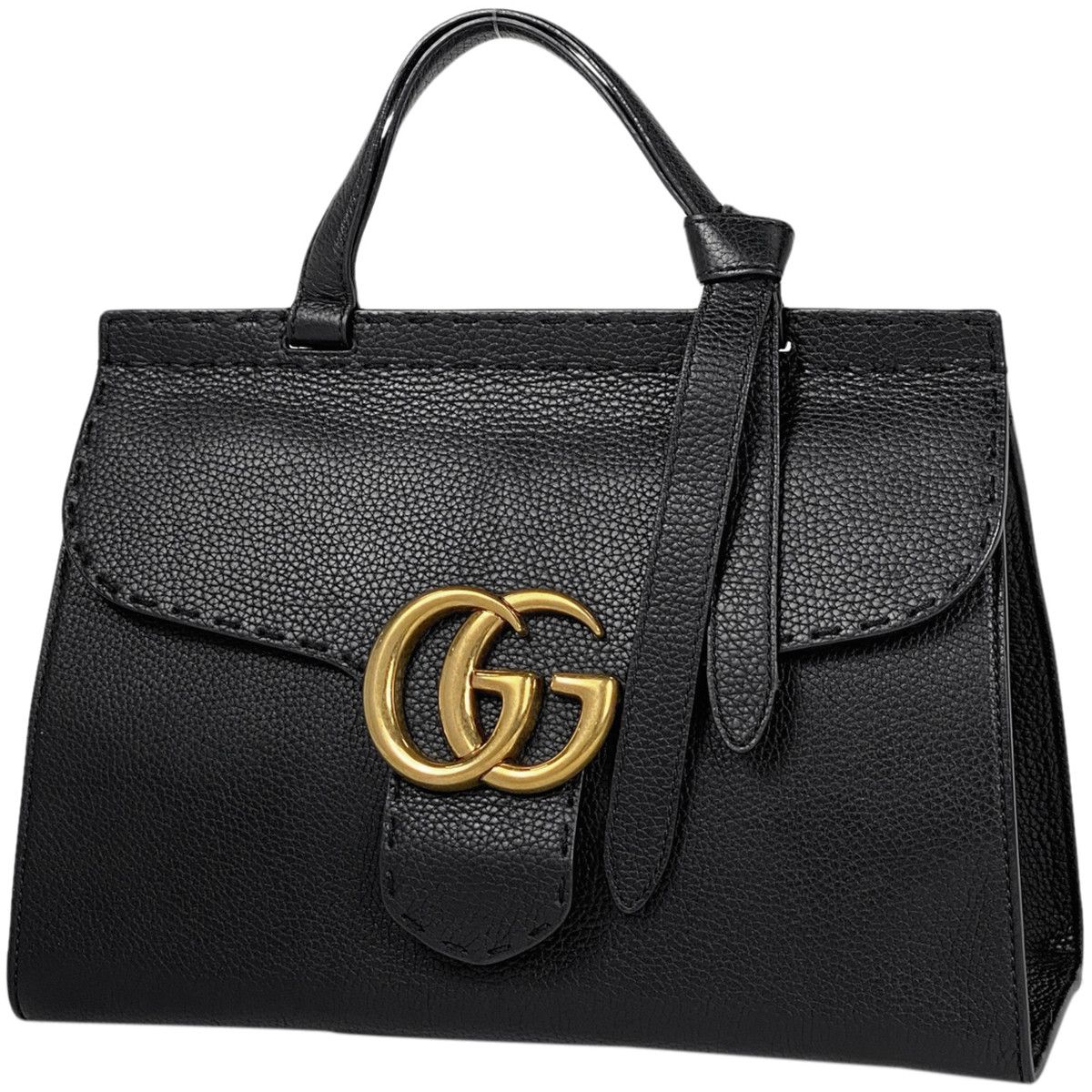 Gucci GG Marmont Handbag 2way Shoulder Bag Leather Black