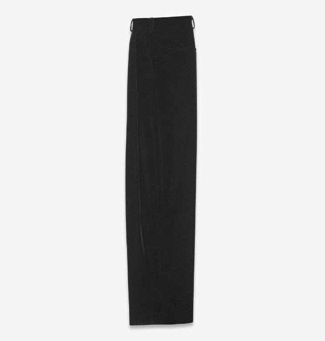 Saint Laurent Paris o1s1wg110824 Wide-Leg Pants in Silk Velvet in Black Size US 30 / EU 46 - 2 Thumbnail