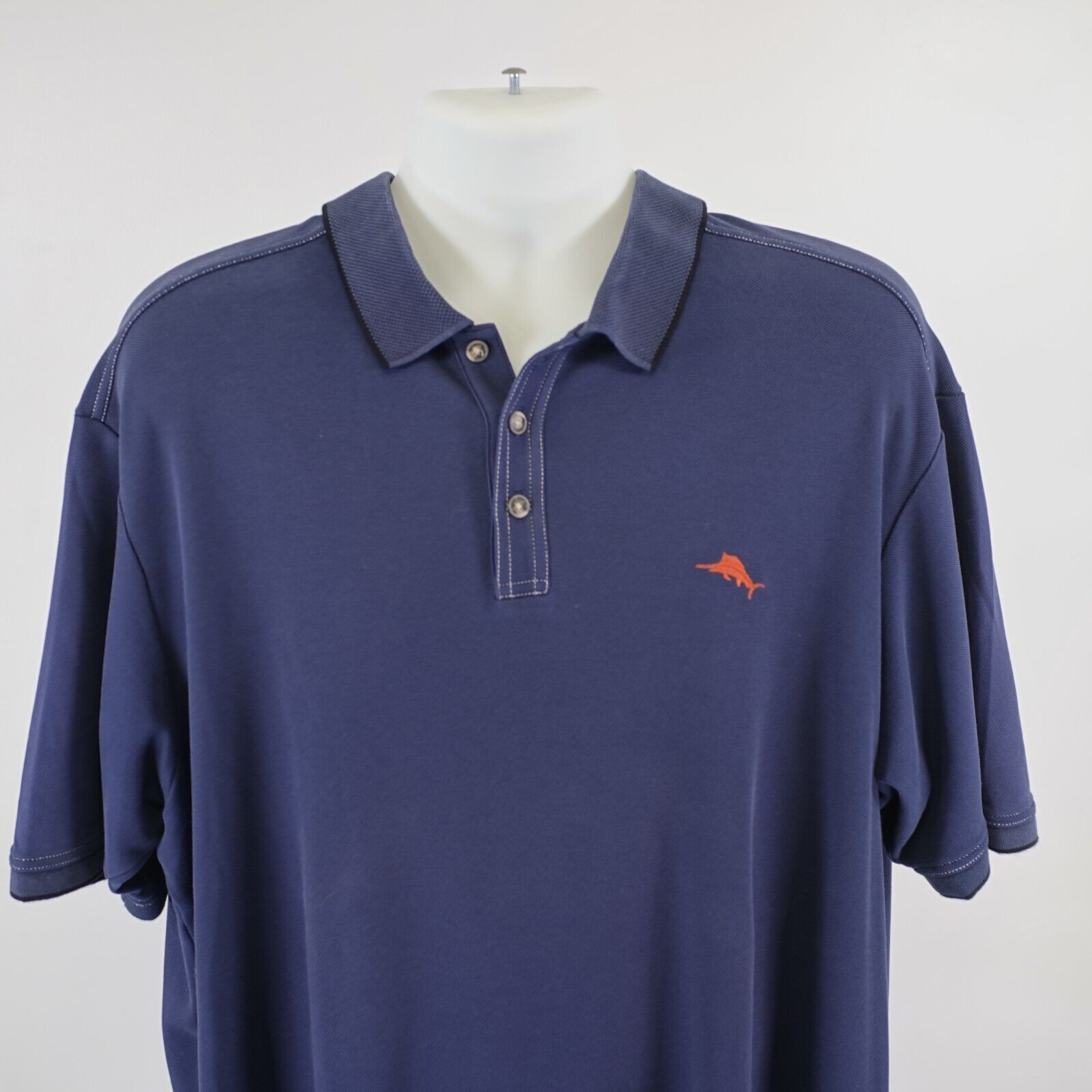 Tommy Bahama Tommy Bahama 2XL Blue Knit Supima Cotton Polo Shirt Short Sl Size US XXL / EU 58 / 5 - 1 Thumbnail