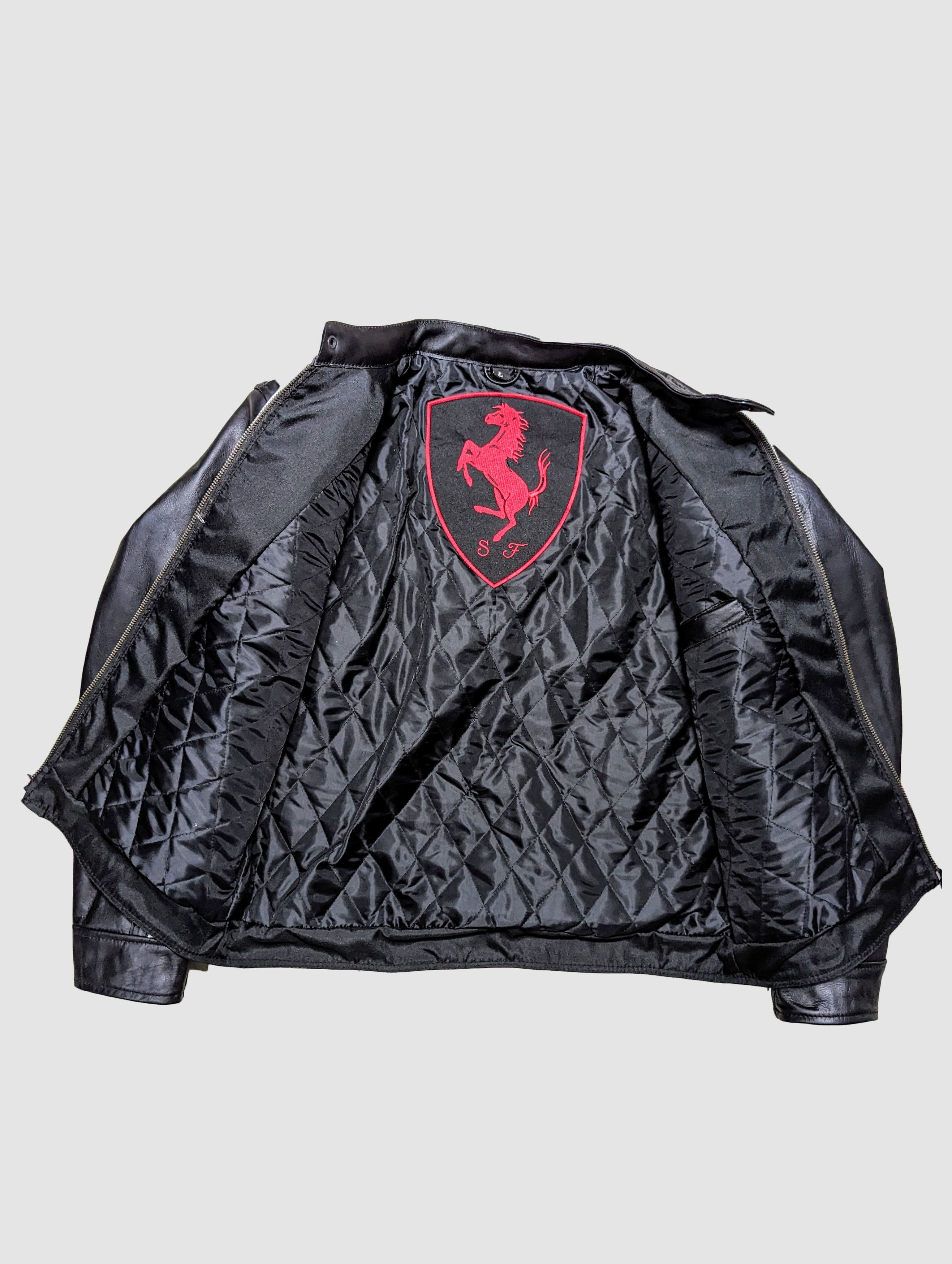 Ferrari VINTAGE Ferrari Leather Jacket Rare F1 Streetwear Racing Size US L / EU 52-54 / 3 - 7 Thumbnail