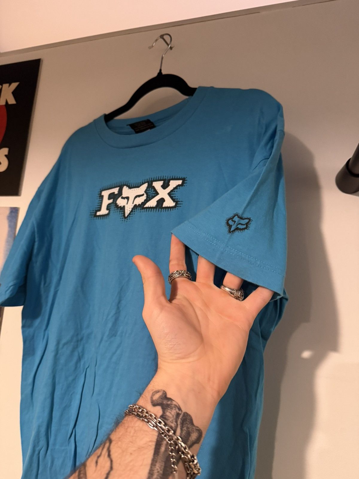 Fox Racing Vintage Y2K blue fox racing logo tee Size US XL / EU 56 / 4 - 1 Thumbnail
