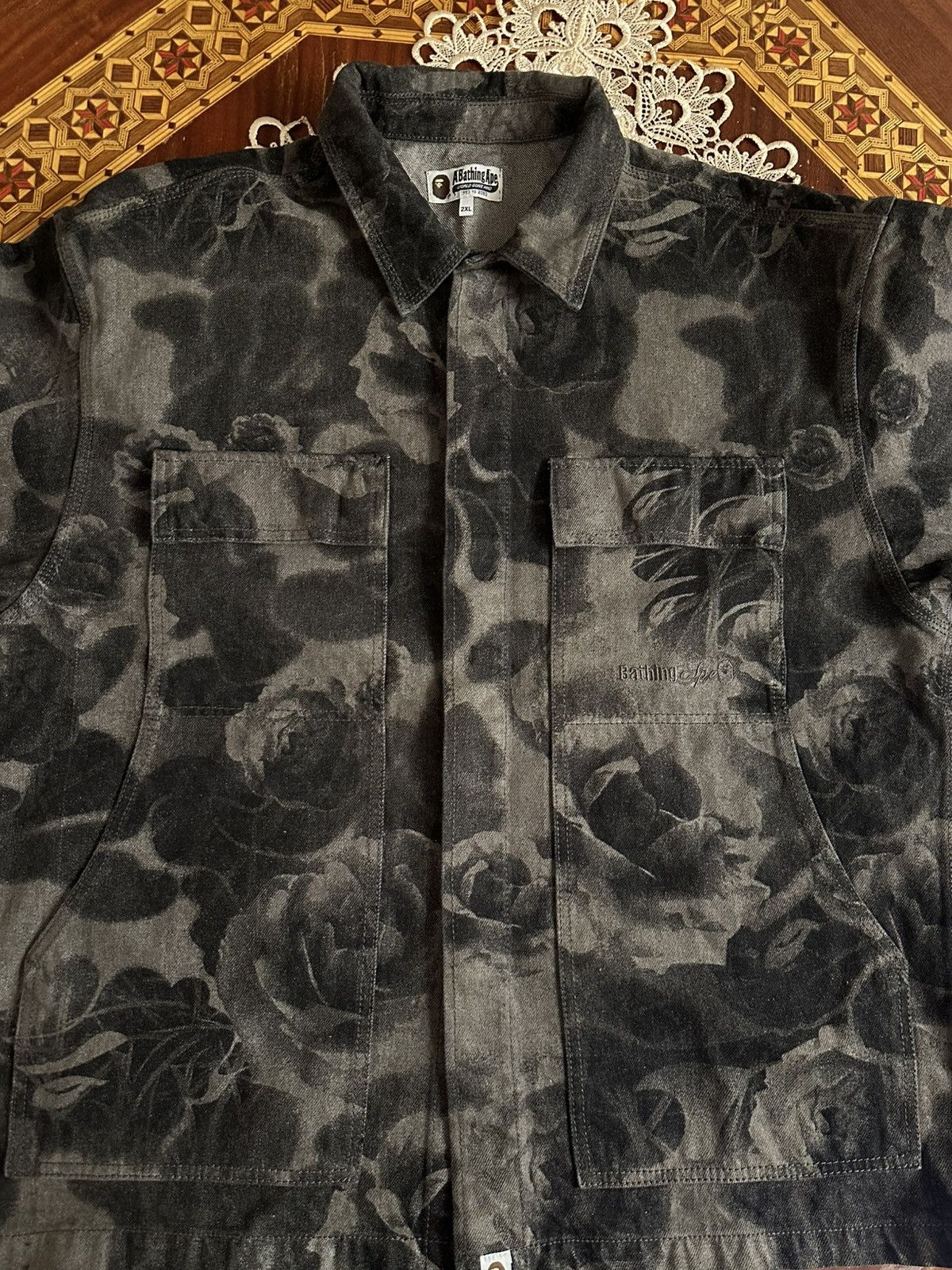 Bape Floral Camo Jacquard 13oz Denim Work Jacket Size US XXL / EU 58 / 5 - 1 Thumbnail