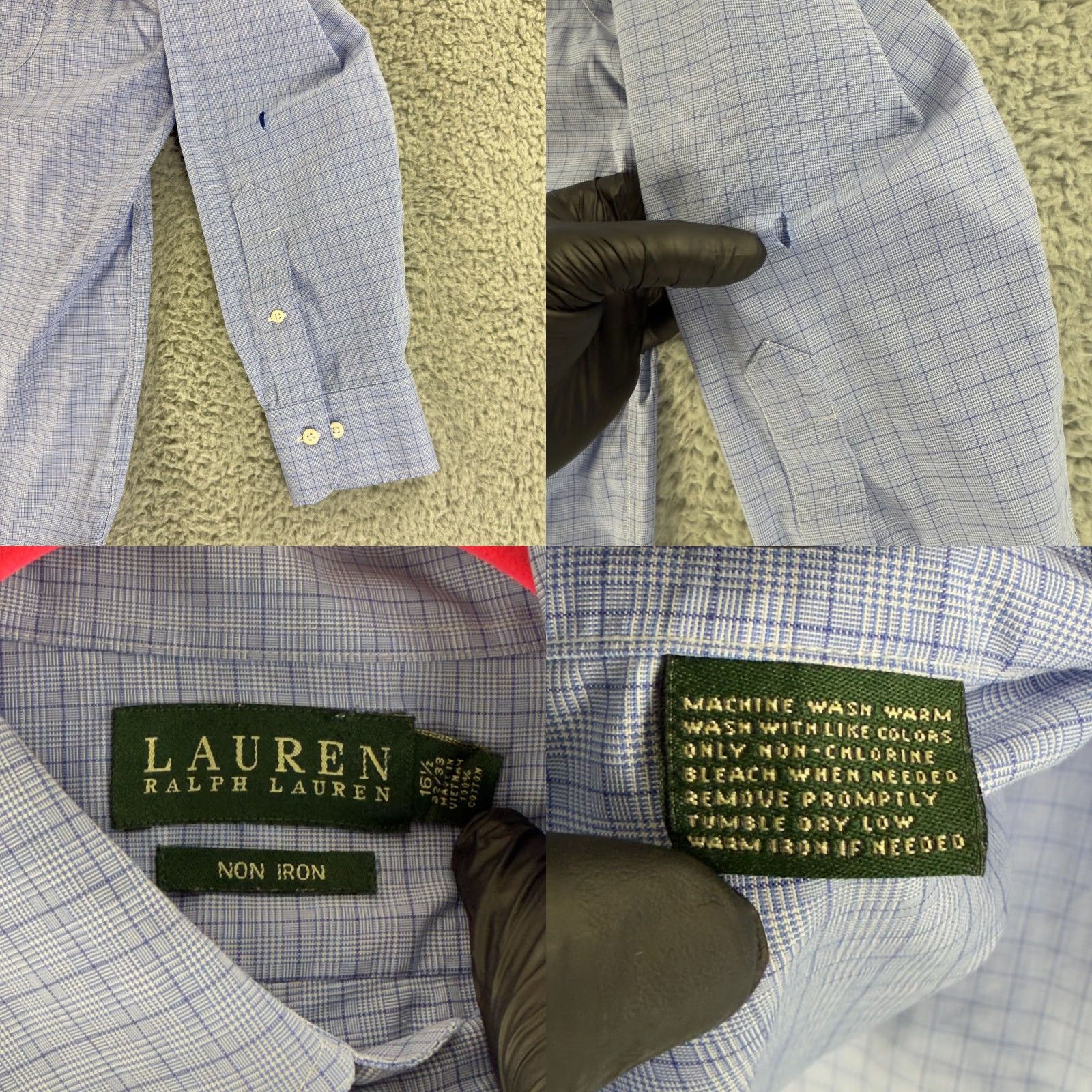 Ralph Lauren Lauren Ralph Lauren Button-Down Shirt Mens Large Blue Long Sleeve 100% Cotton Size US L / EU 52-54 / 3 - 8 Thumbnail
