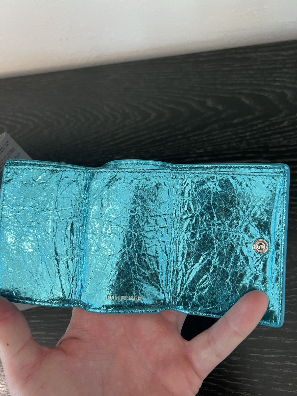 Balenciaga Metallic blue wallet with box Size ONE SIZE - 3 Thumbnail