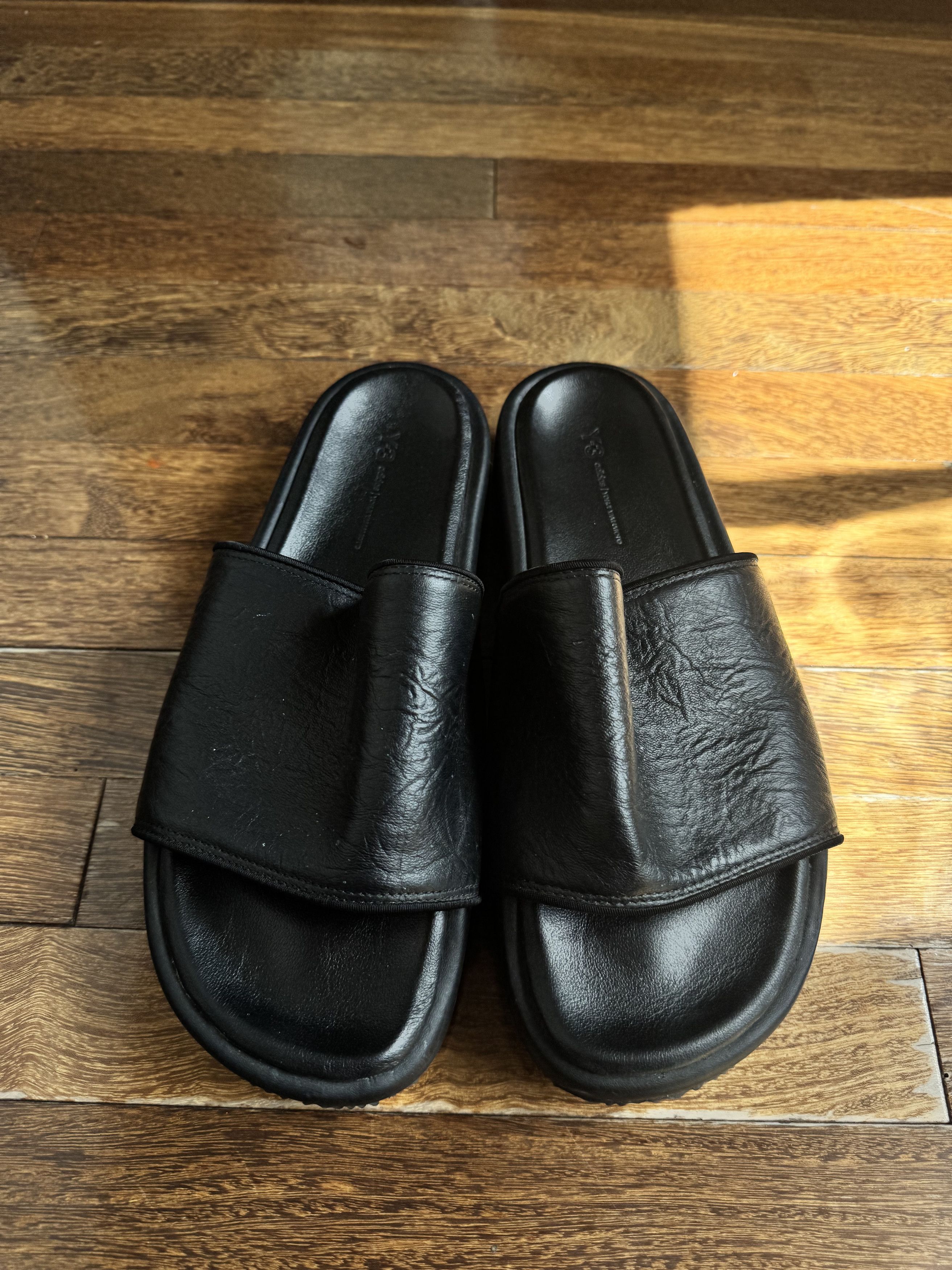 Y-3 Y-3 Plain Leather Slides Size US 11 / EU 44 - 3 Thumbnail