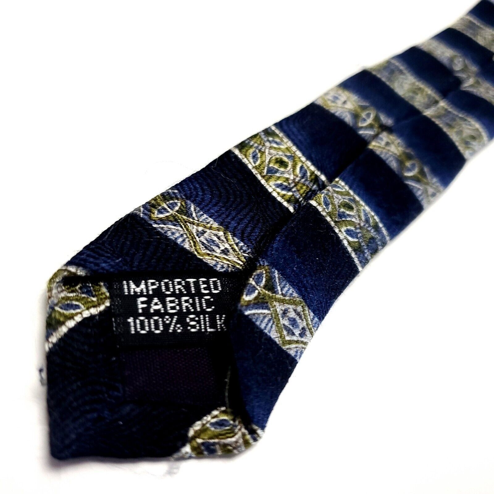 Vintage Honors Beige Black Silk Tie Woven Nordic Size ONE SIZE - 5 Thumbnail