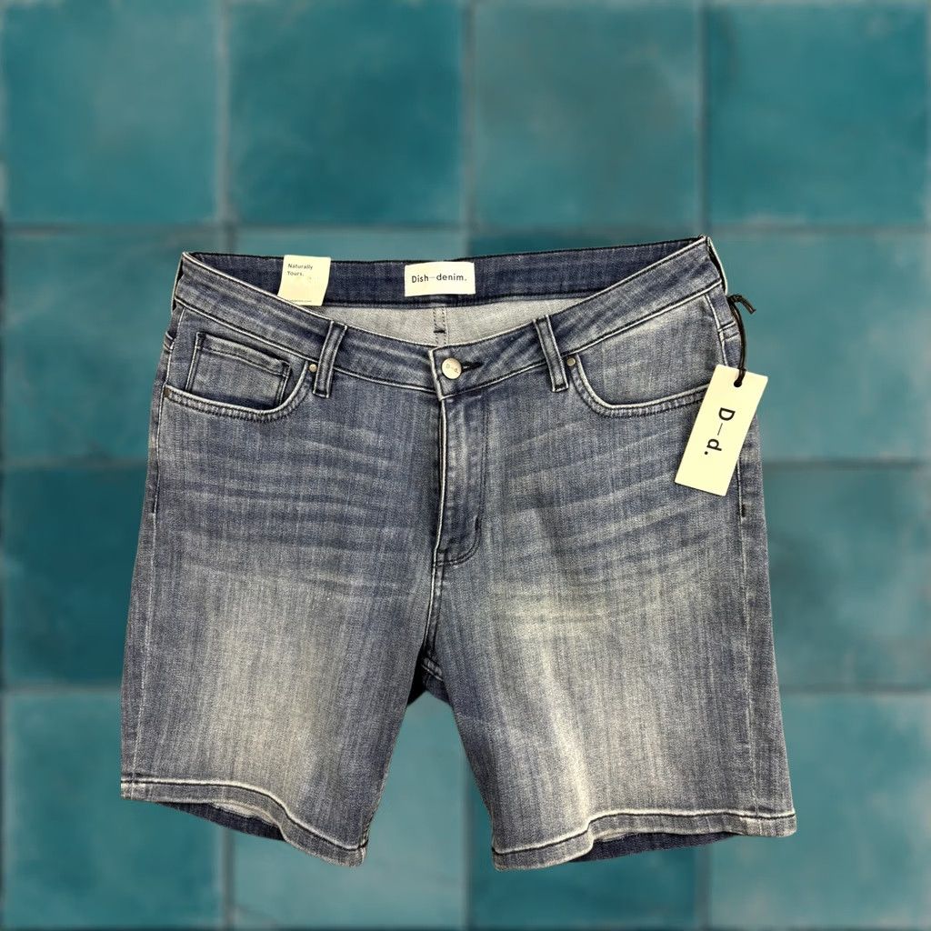 Denime Dish Denim Shorts Mens 32 Blue Adaptive Denim Stretch 5 Pocket Bermuda Medium Wash Size US 32 / EU 48 - 1 Thumbnail