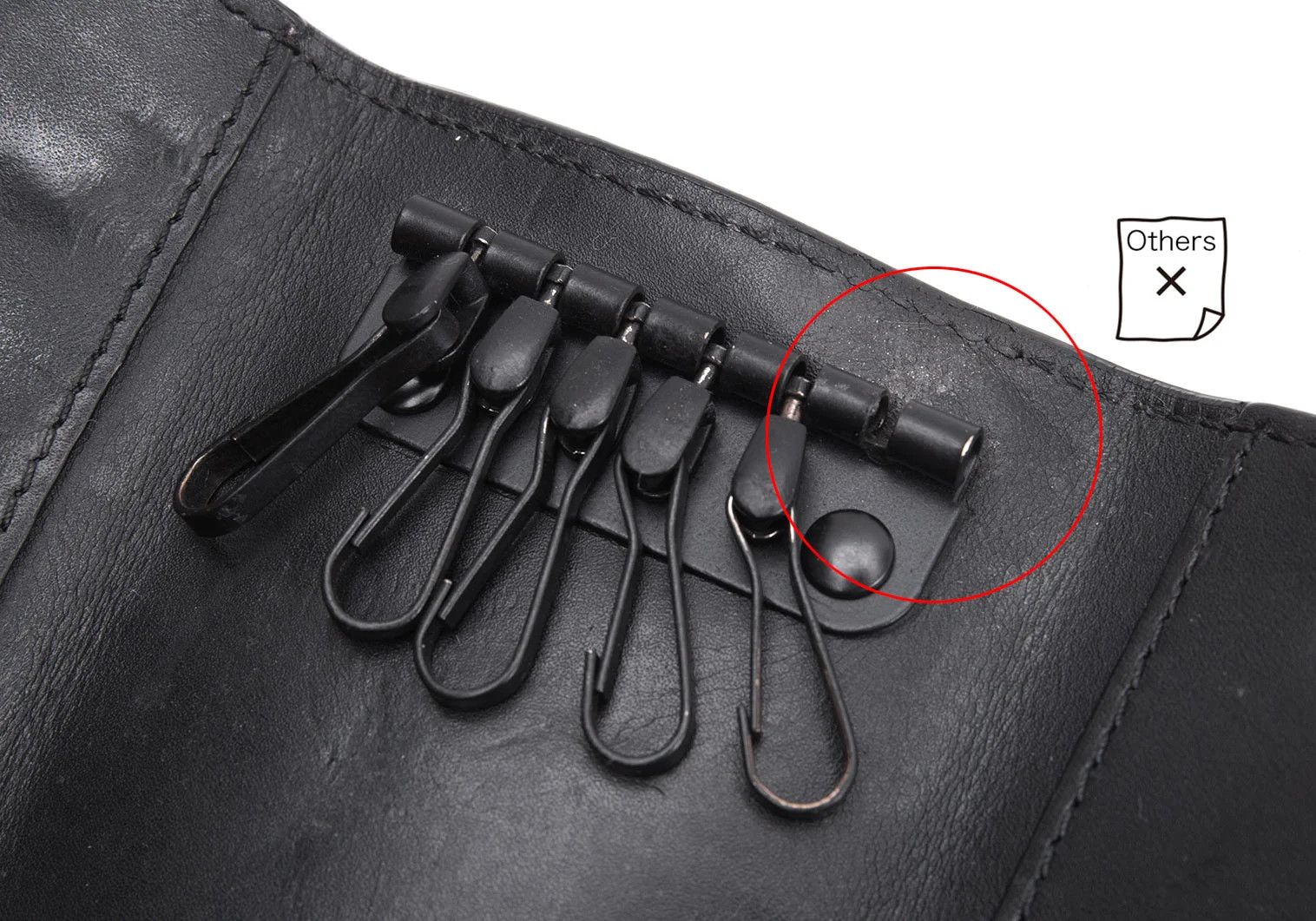 Maison Margiela Leather Key Case in Black Size ONE SIZE - 9 Thumbnail