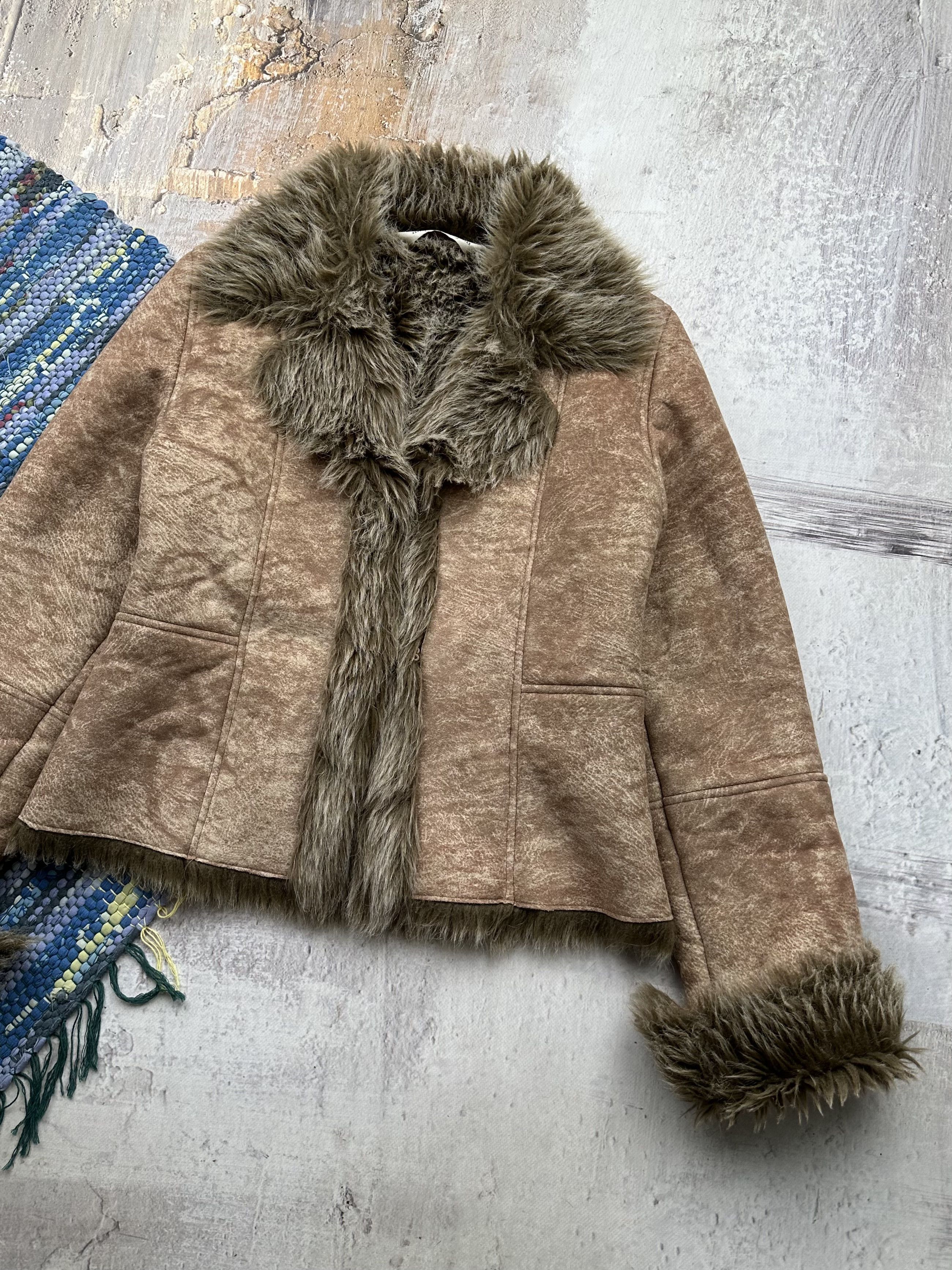 Japanese Brand Vintage Faded Faux Sheepskin Coat D15A509(572) Size M / US 6-8 / IT 42-44 - 3 Thumbnail
