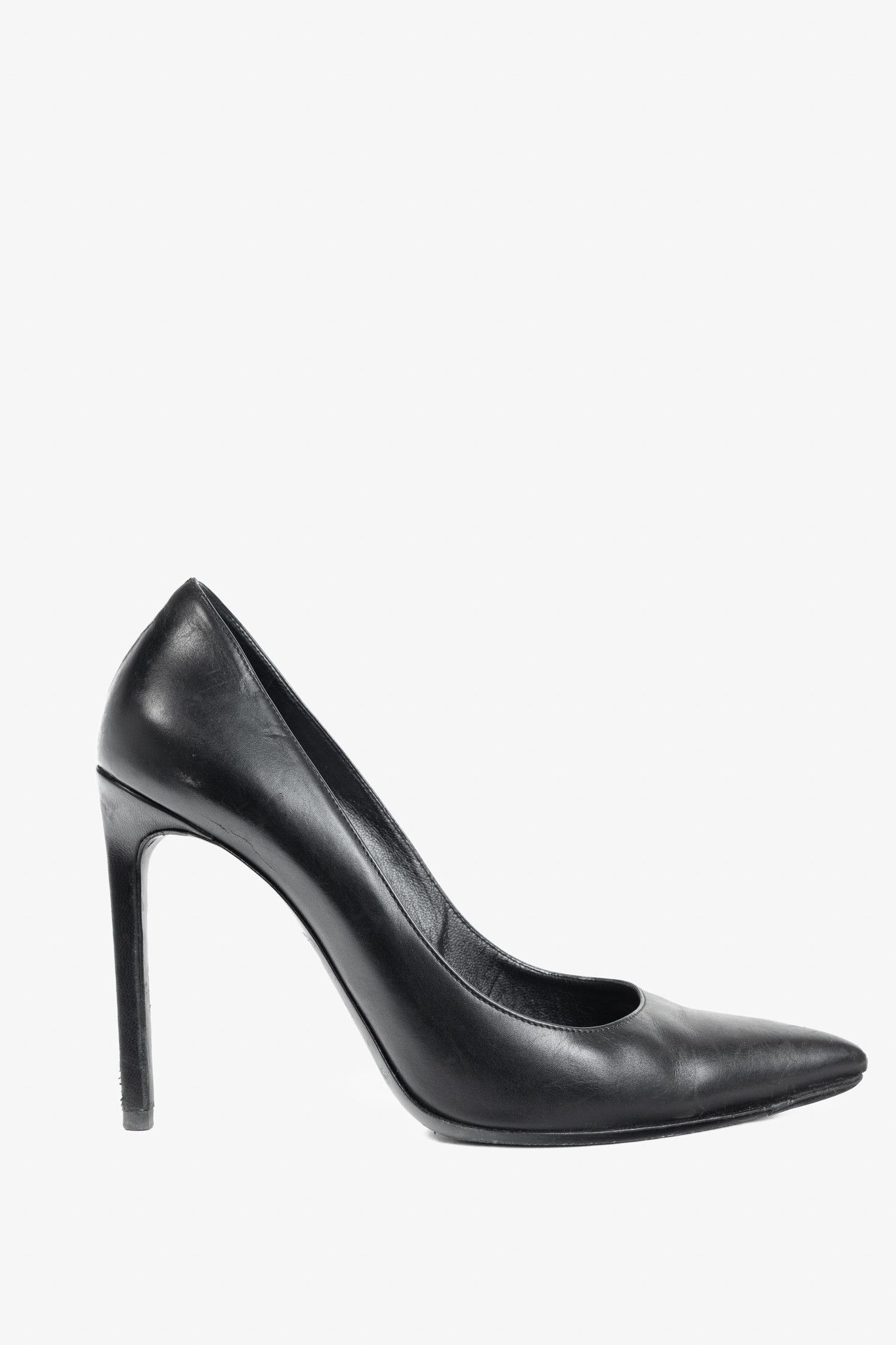 Saint Laurent Paris Saint Laurent Black Leather Pointed-Toe Pumps Size US 9 / IT 39 - 1 Thumbnail