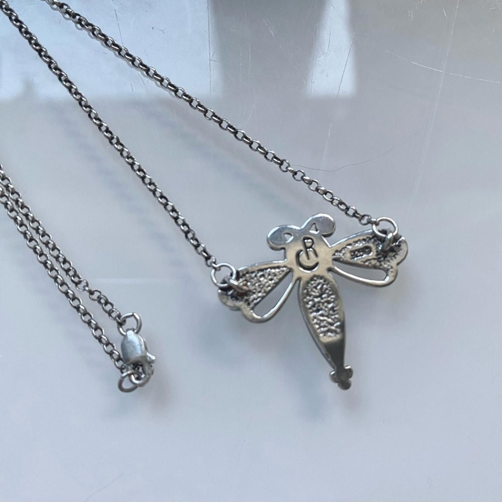 Vintage VTG Carolyn Pollack Relios 925 Sterling Dragonfly Necklace Size ONE SIZE - 2 Thumbnail