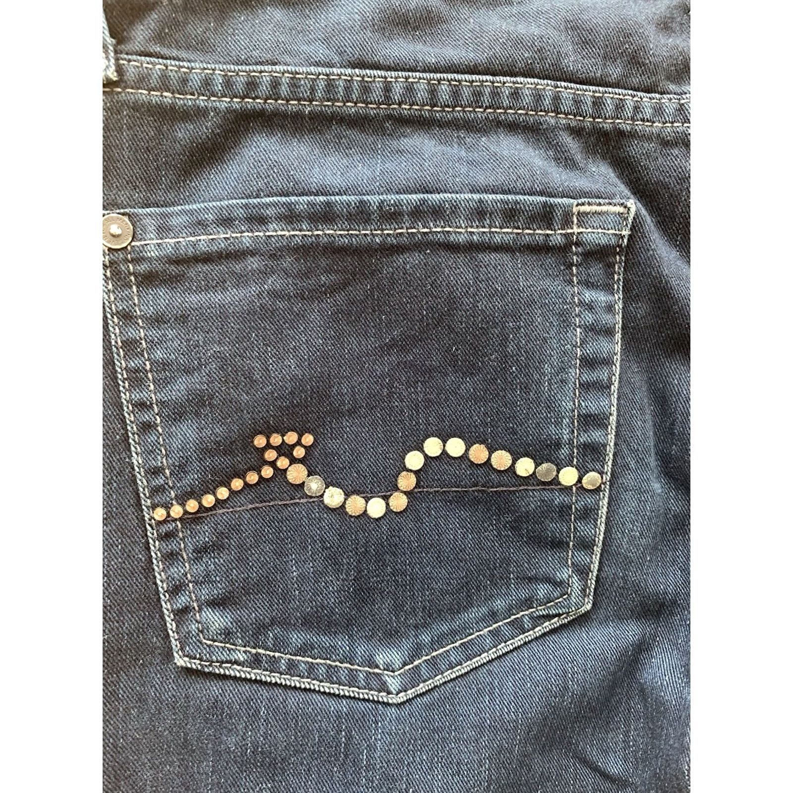 7 For All Mankind 7 For All Mankind Roxanne Slim Straight Jeans 27 Regular 31x30 Dark Blue Denim Cotton Blend Women Jeans Band Punk Rock Size 24" / US 00 / IT 34 - 6 Thumbnail