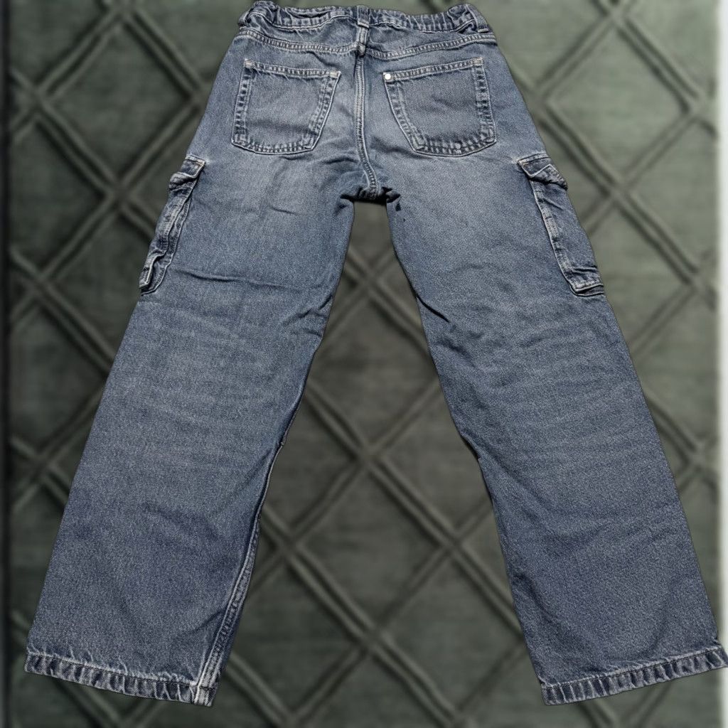 H&M H&M Cargo Jeans Women Blue Denim Mid Rise Straight Loose Fit Pockets 14 90s Cargo Jeans Womens Blue Denim Mid Rise Straight Loose Fit Pockets 14 Size 36" / US 14 / IT 50 - 1 Thumbnail
