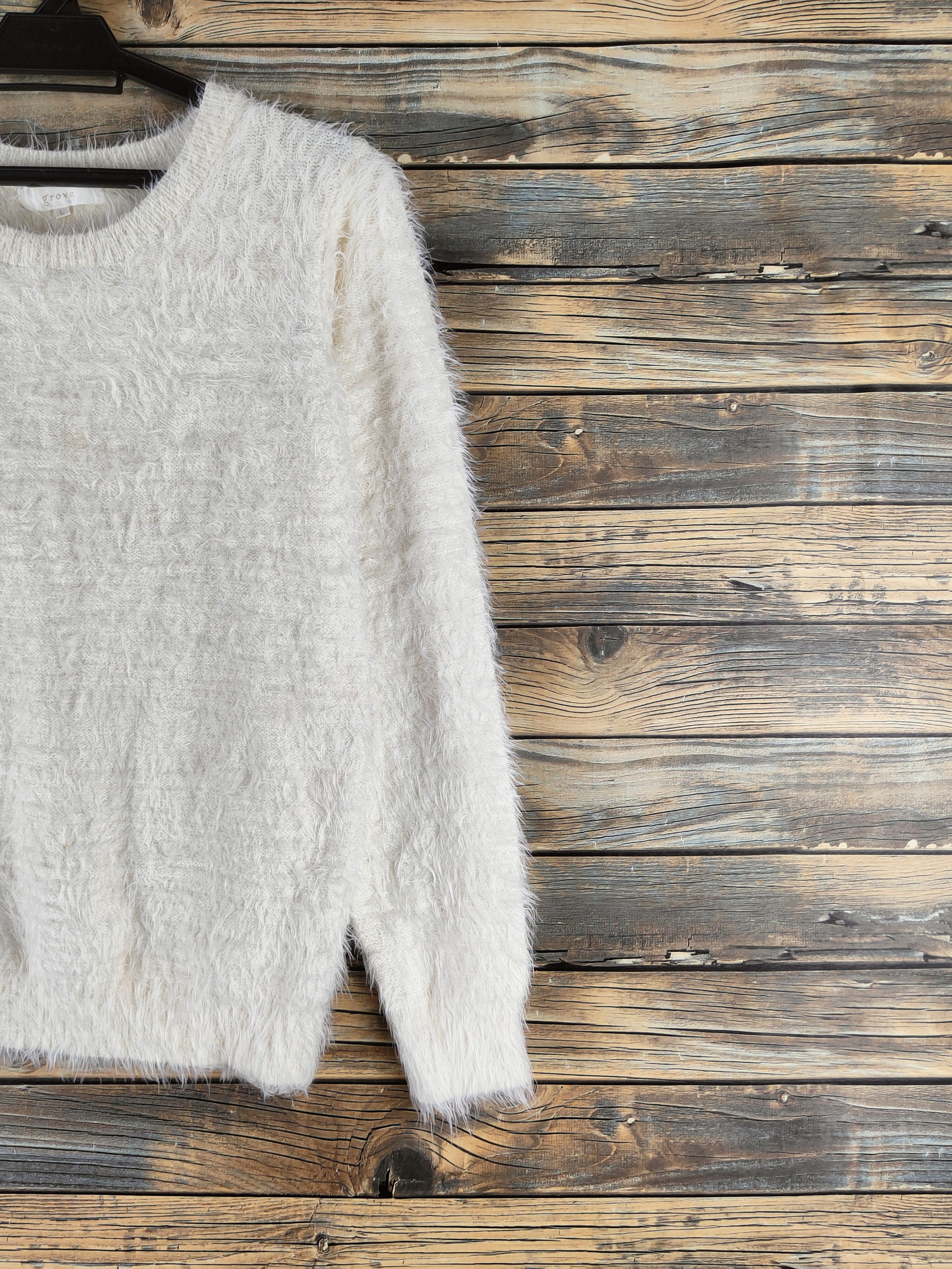 Japanese Brand DL Grove Cream Fur Mohair Knitwear #46-517 Size M / US 6-8 / IT 42-44 - 5 Thumbnail