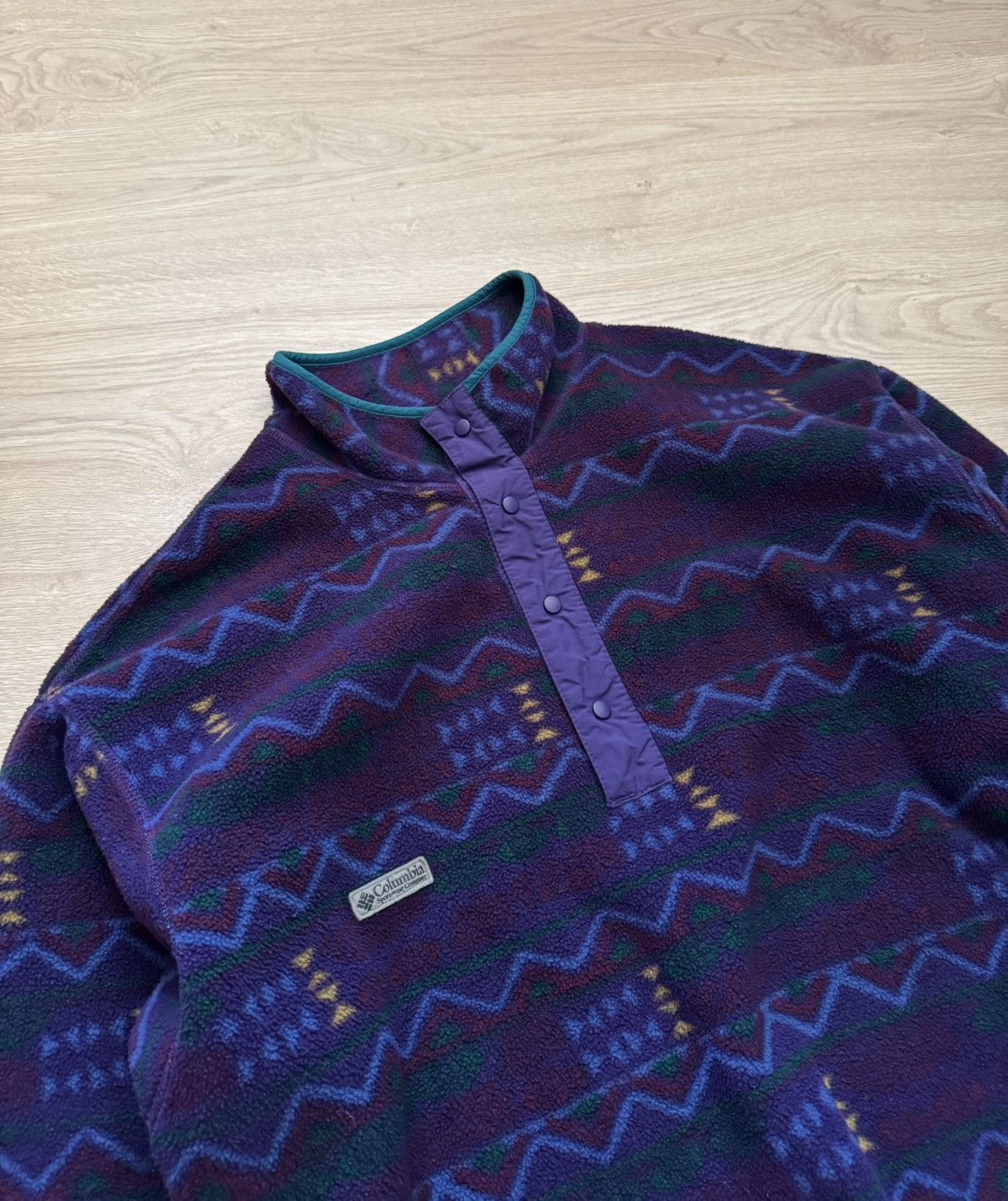 Columbia Vintage 90’s Columbia Made In USA Outdoor Fleece Pullover Size US XL / EU 56 / 4 - 2 Thumbnail