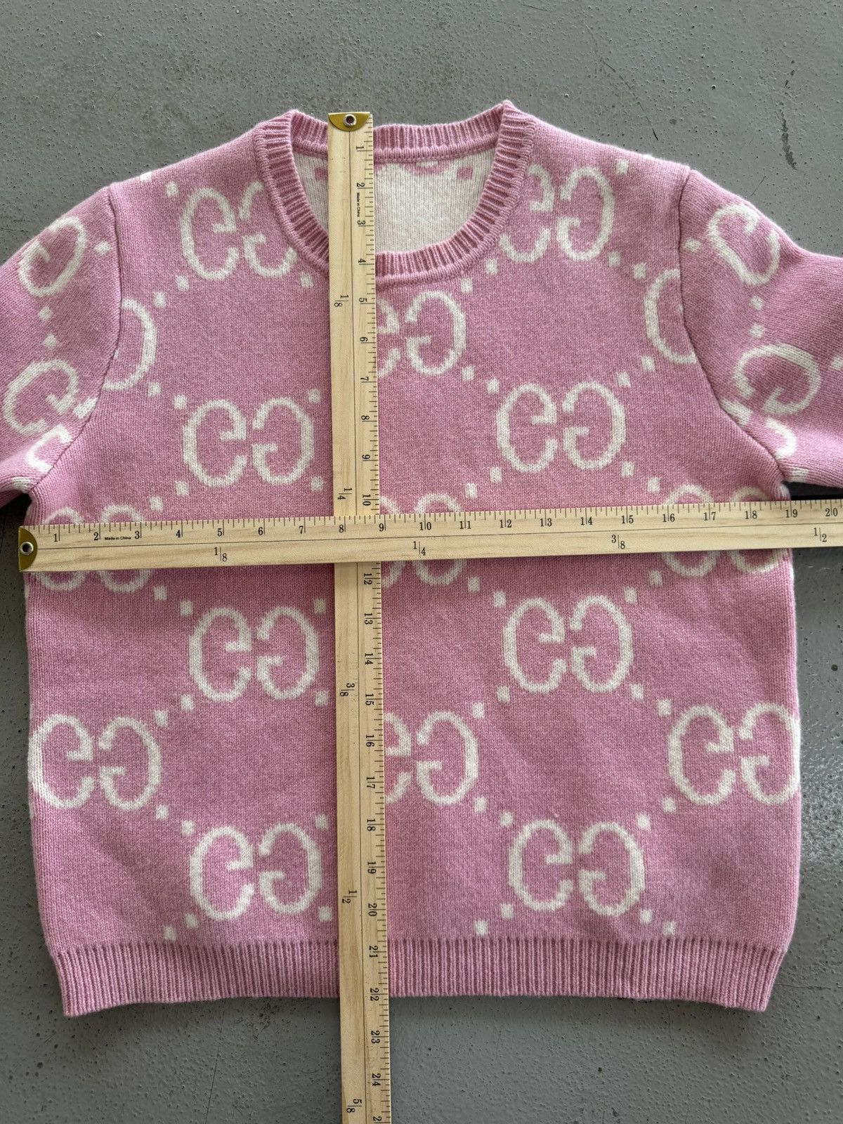 Gucci Gucci Pink GG Knit Wool Top Size L / US 10 / IT 46 - 11 Thumbnail