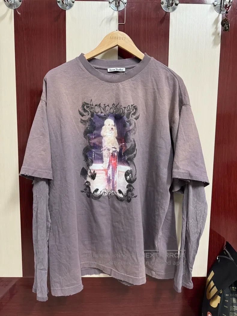Acne Studios Acne Studios Purple Poodle Fake Two-Piece Long Sleeve Swea Size US L / EU 52-54 / 3 - 1 Thumbnail