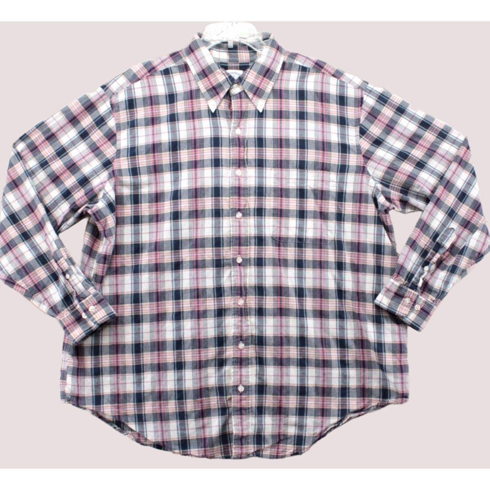 Brooks Brothers Brooks Brothers Regent 1818 Shirt Mens 1X Multicolor Plaid Long Sleeve Preppy Size US XL / EU 56 / 4 - 1 Thumbnail