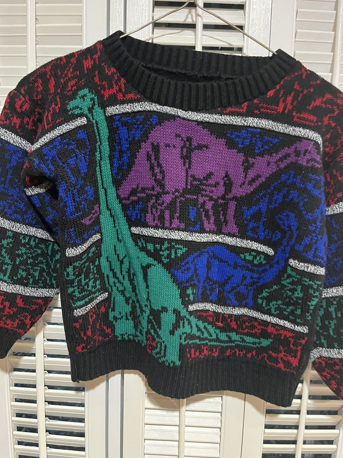 Vintage 80s Kids Dinosaur Sweater Size US XXS / EU 40 - 3 Thumbnail