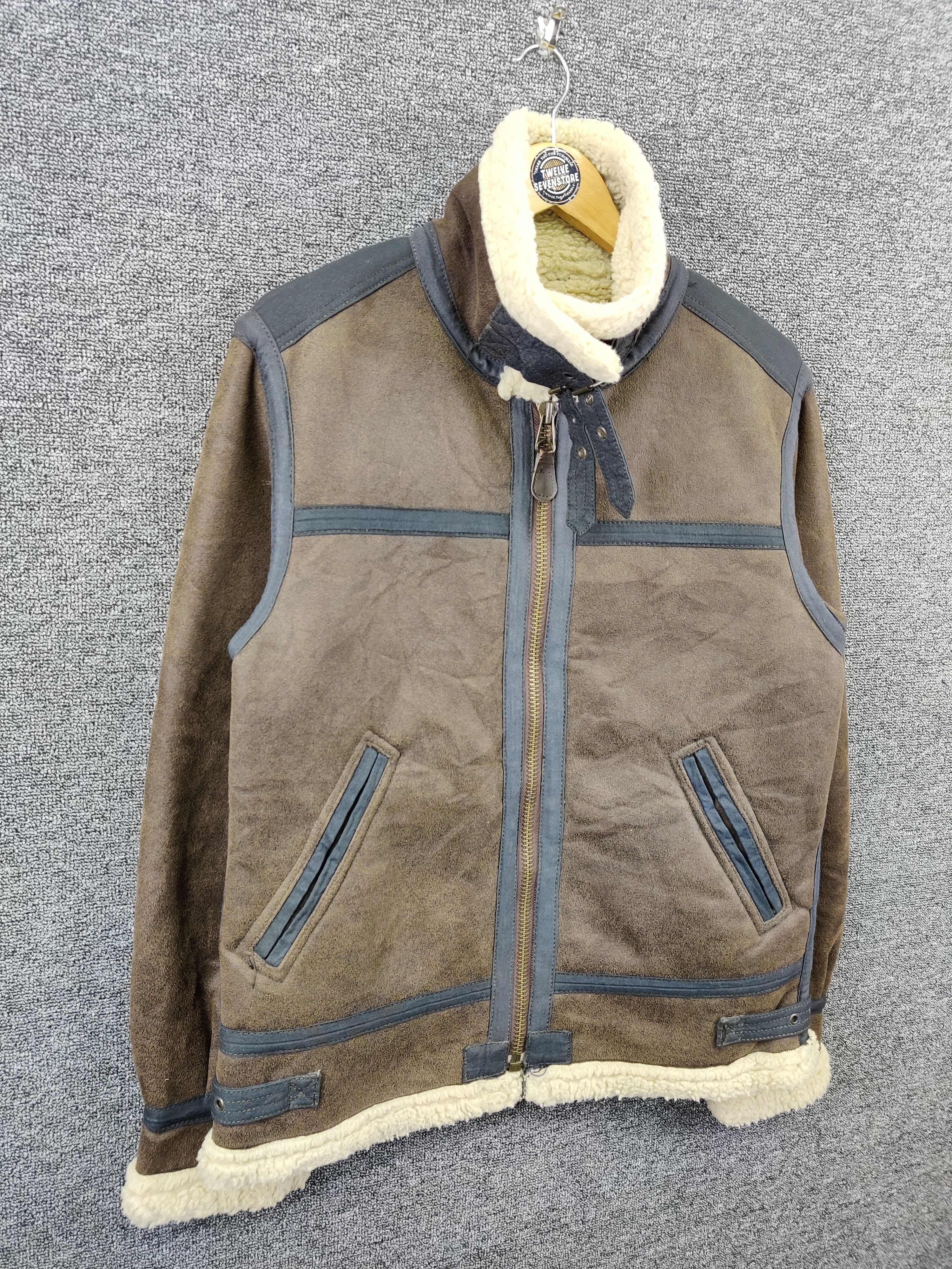 Alpha Industries Vintage Alpha Industries B-3 Sherpa Leather Jacket Size US L / EU 52-54 / 3 - 5 Thumbnail