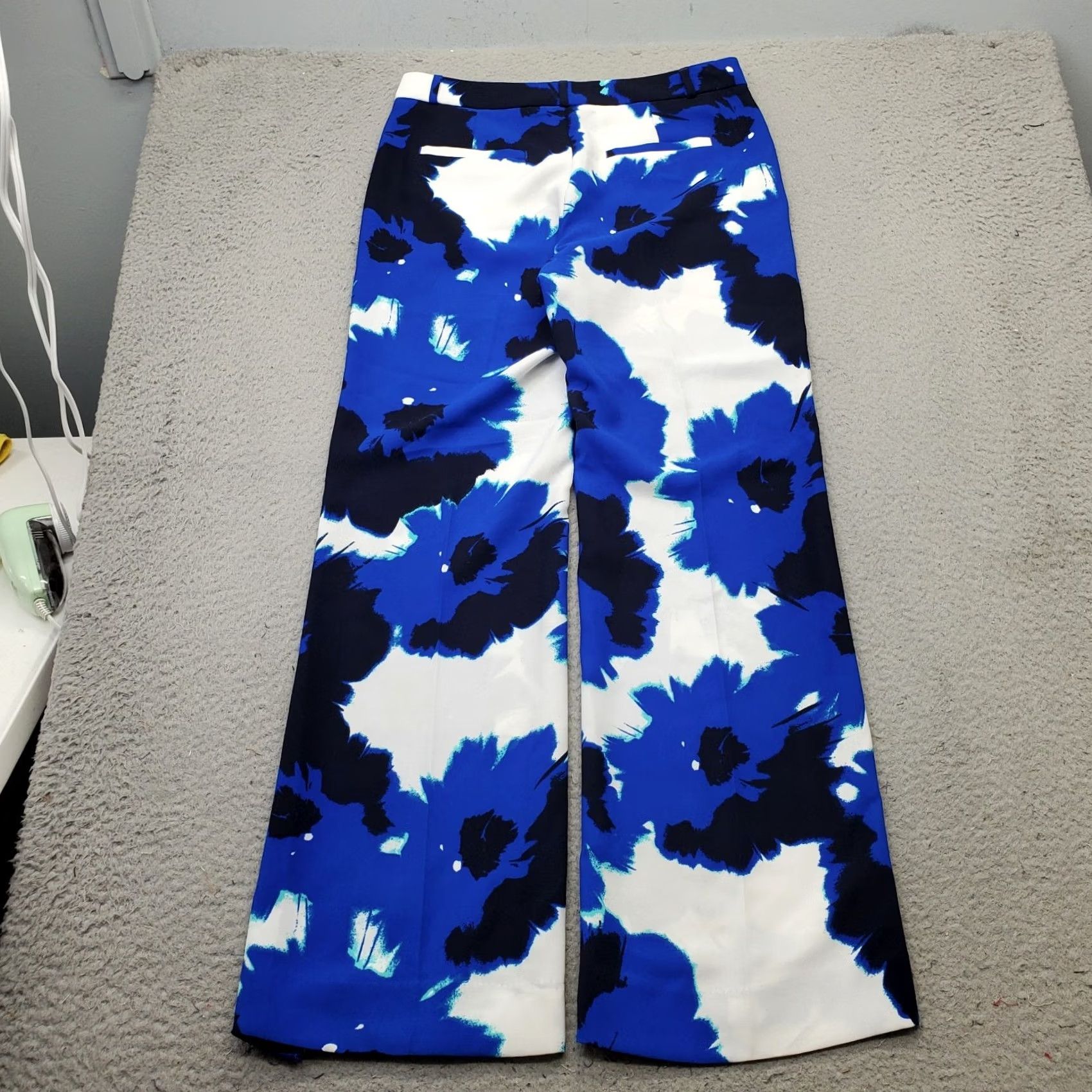 Banana Republic Banana Republic Womens 4 Multi Floral Mid Rise Zip Fly Wide Leg Pants Size 4 32 Inseam 31" Inseam 31" Wide-Leg Floral Pants Size 27" / US 4 / IT 40 - 2 Thumbnail