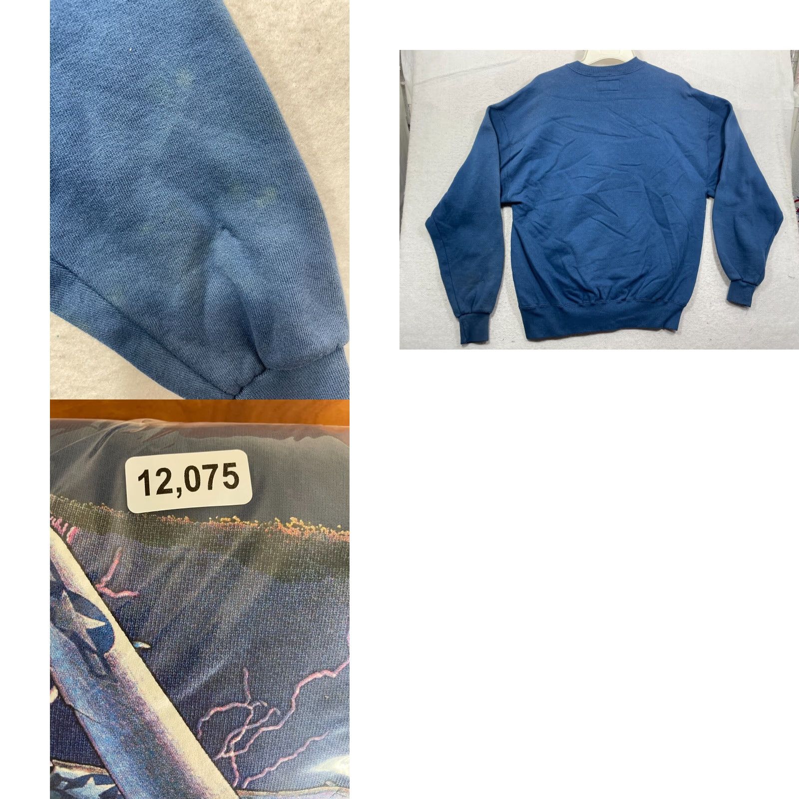 Vintage VINTAGE Russel Athletic Sweatshirt Mens L 90s Red Cotton Polyester Knit Crew Neck Graphic Print Planes Military Fighter Plane Size US L / EU 52-54 / 3 - 8 Thumbnail