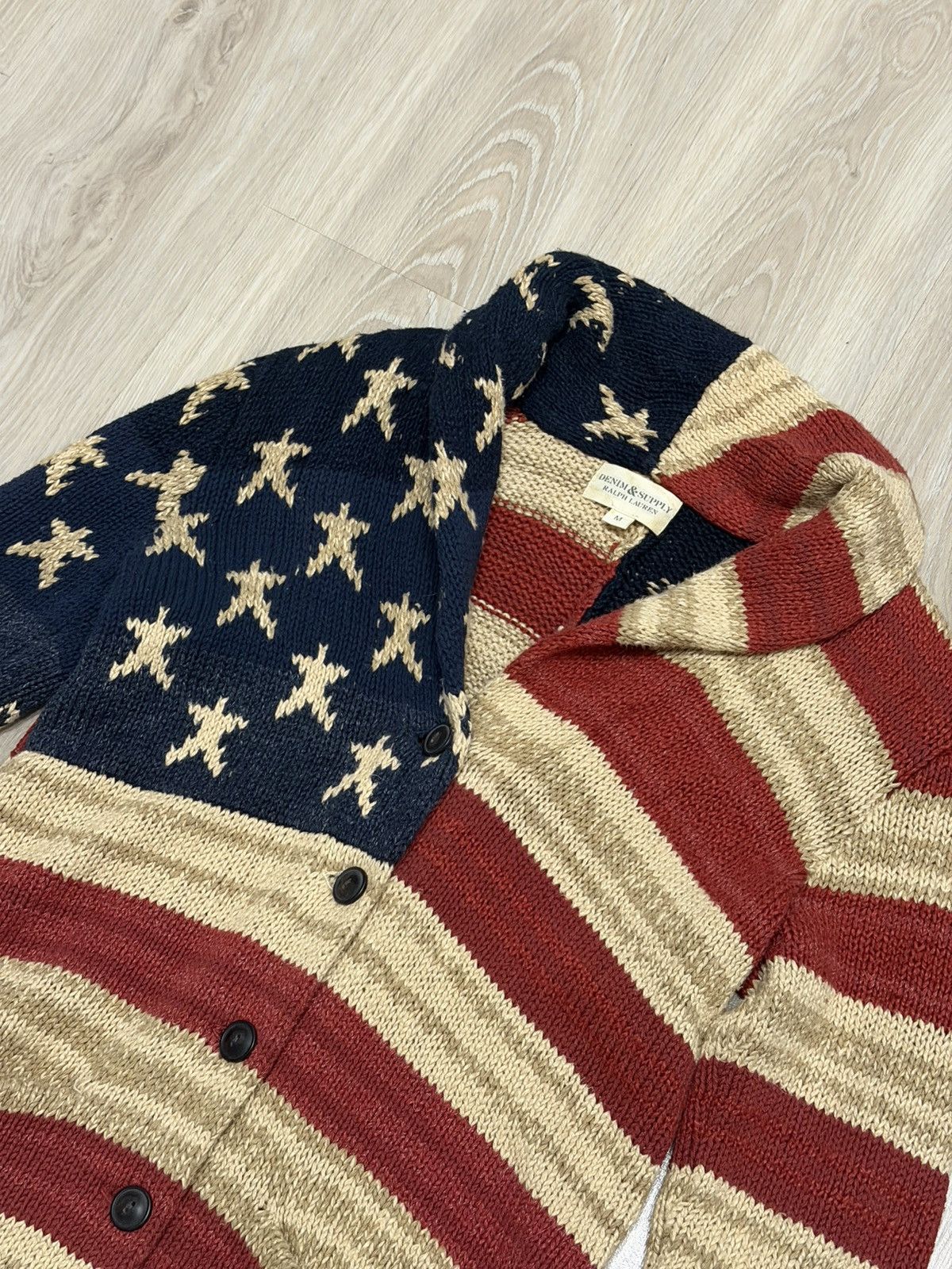 Denim & Supply Ralph Lauren Rare Polo Ralph Lauren American Flag Cardigan Size US M / EU 48-50 / 2 - 2 Thumbnail
