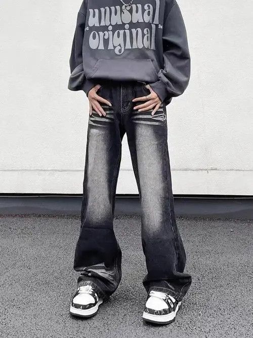High Sport × Japanese Brand Vintage washed draped straight-leg jeans Size US 32 / EU 48 - 1 Thumbnail