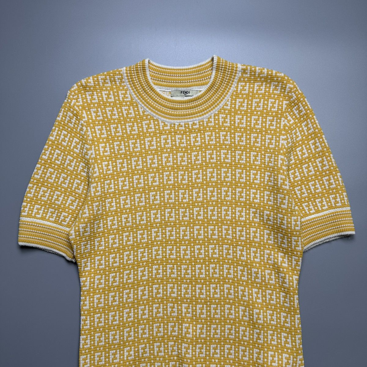 Fendi Fendi - FF Motif Knitted Yellow Blouse Size XS / US 0-2 / IT 36-38 - 5 Thumbnail