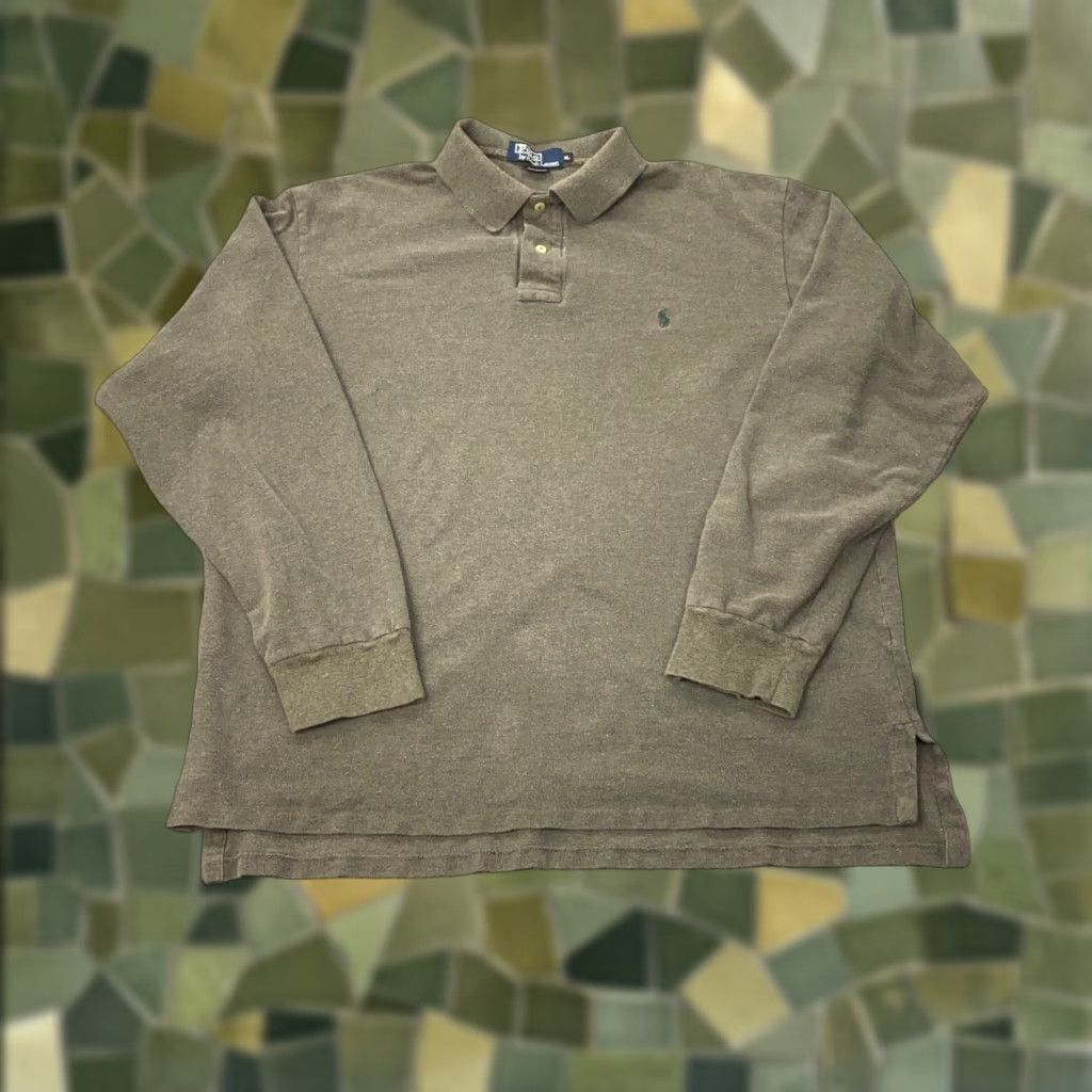 Polo Ralph Lauren VINTAGE Polo Ralph Lauren Polo Shirt Mens XL Gray Striped 90s Preppy Made in USA Size US XL / EU 56 / 4 - 1 Thumbnail