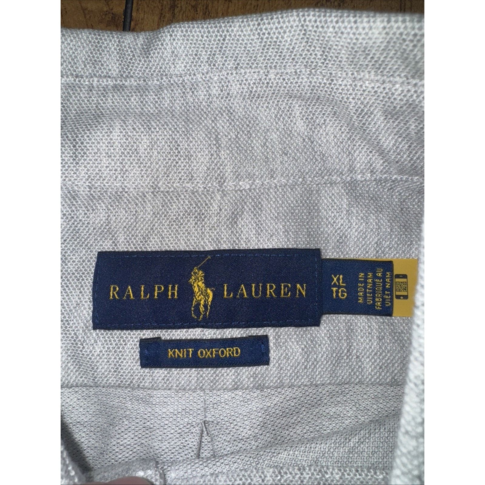 Ralph Lauren × Vintage Ralph Lauren Knit Oxford Gray Stretch Fabric Polo Pony Logo Size US XL / EU 56 / 4 - 3 Thumbnail