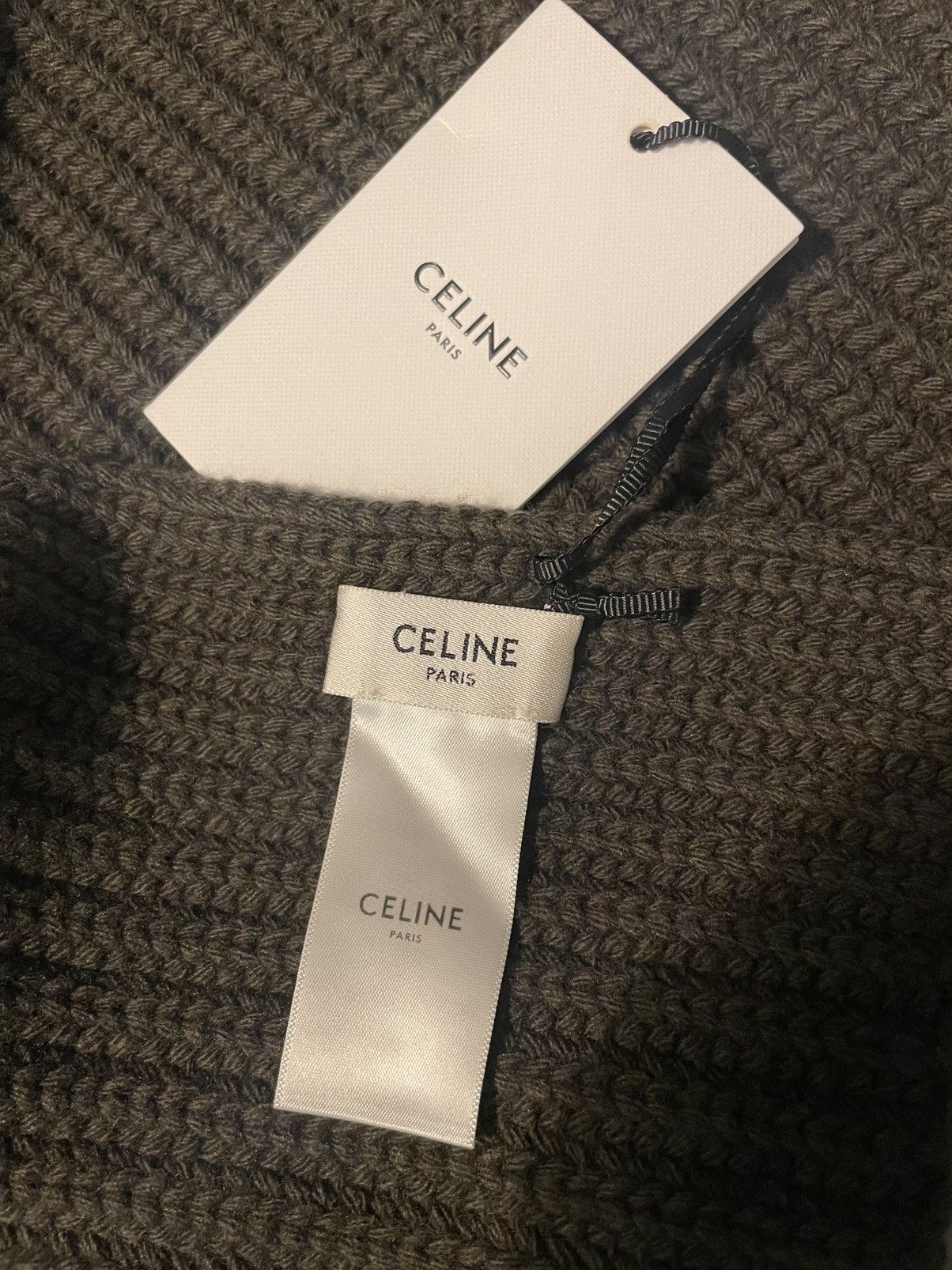 Celine Celine scarf. Wool. Olive Green. Size ONE SIZE - 4 Thumbnail