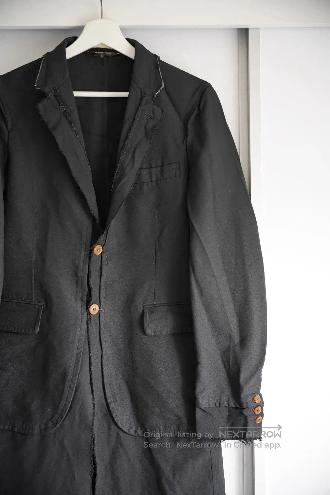 Comme des Garcons Long Black Coat with Button Closure. Size US S / EU 44-46 / 1 - 3 Thumbnail