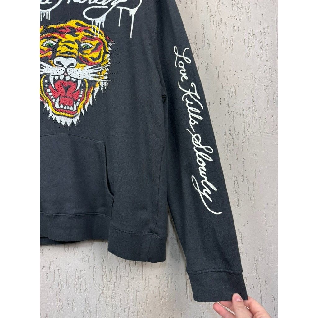 Ed Hardy Don Ed Hardy Rhinestone Tiger Black Hoodie Gray Size Large Y Size US L / EU 52-54 / 3 - 3 Thumbnail