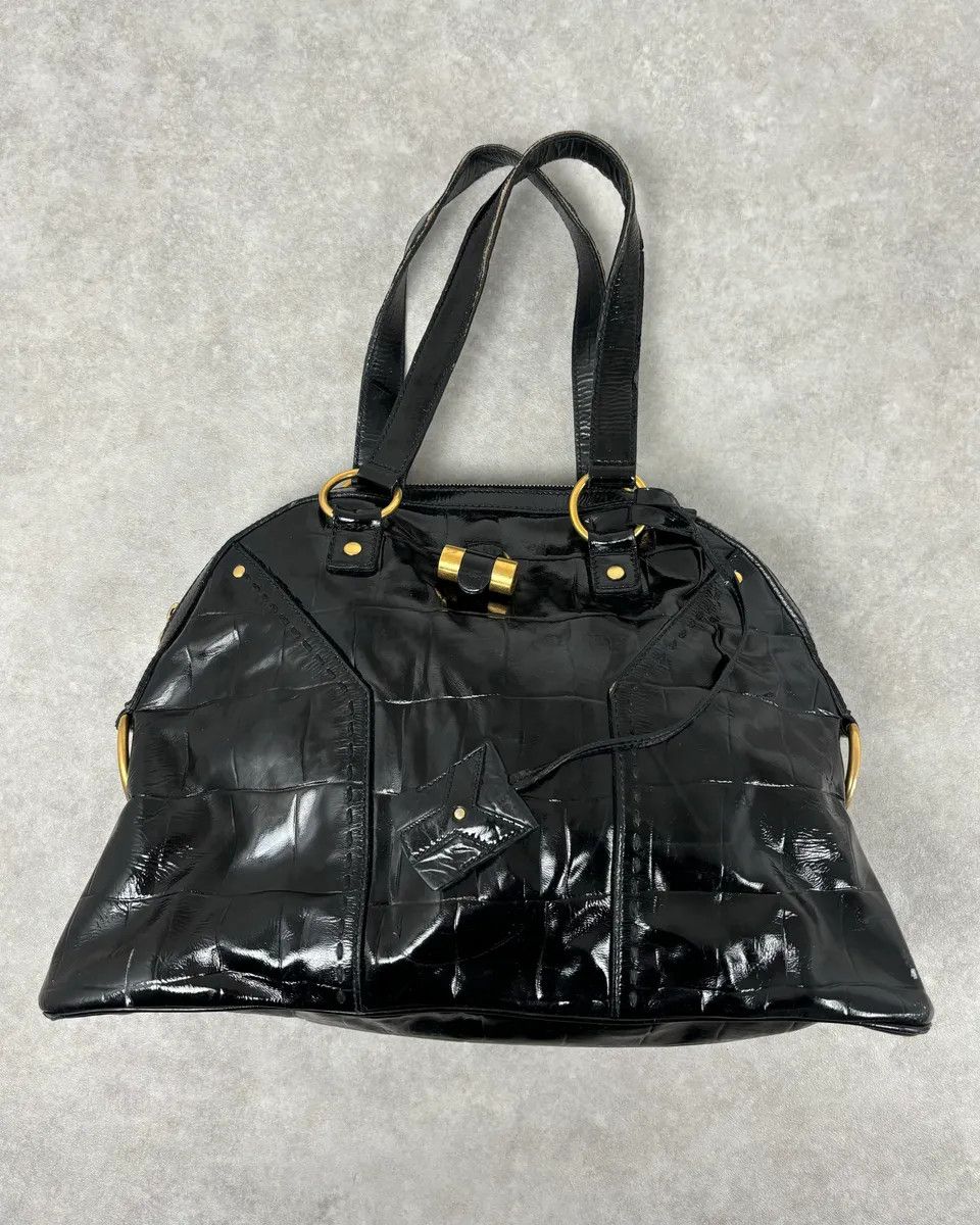 Yves Saint Laurent AW2005 Yves Saint Laurent Black Muse Patent Leather Crocodile Effect Bag Size ONE SIZE - 2 Thumbnail