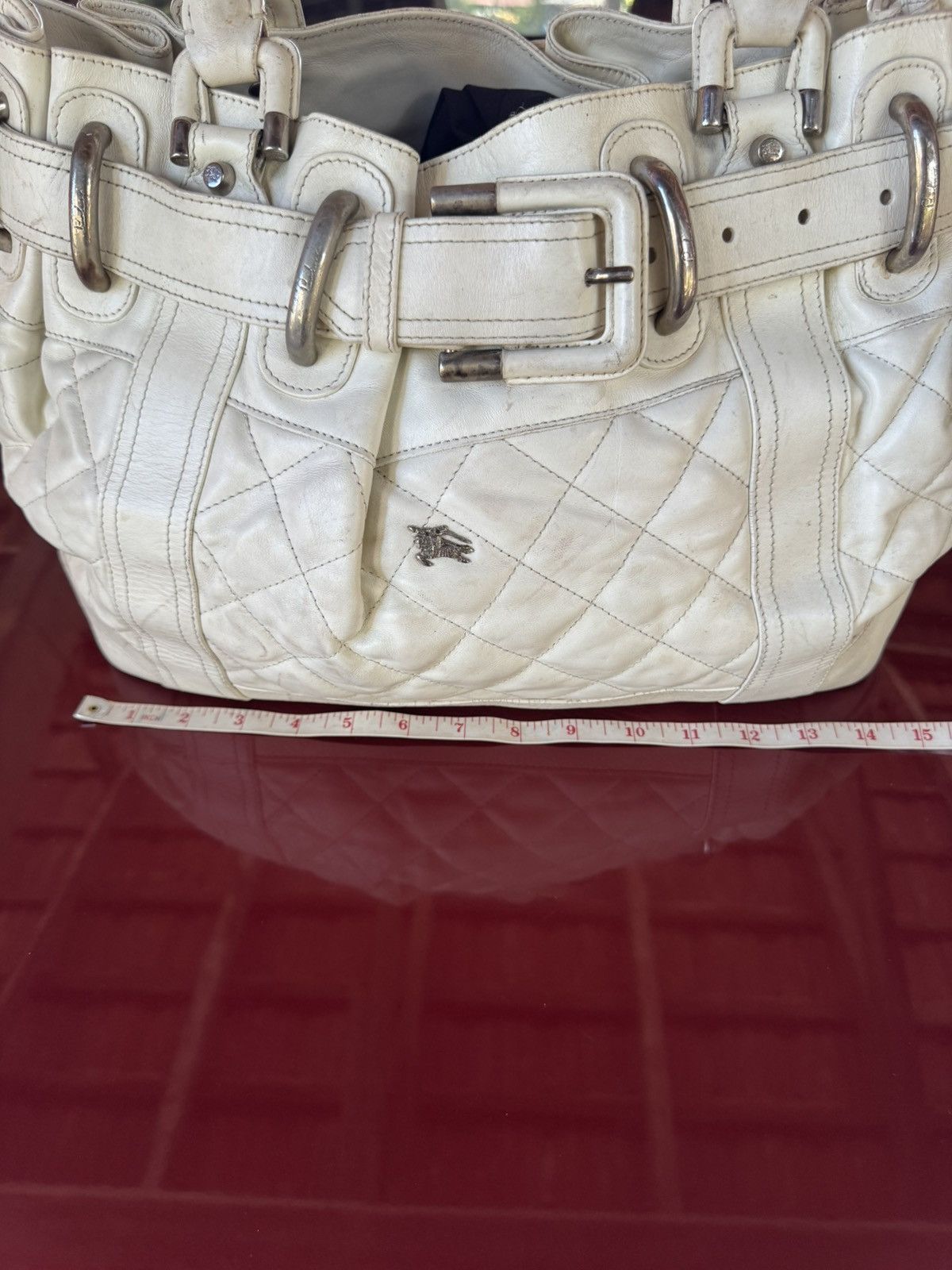 Burberry Burberry Belt White Quilted Leather Tote Bag Size ONE SIZE - 6 Thumbnail