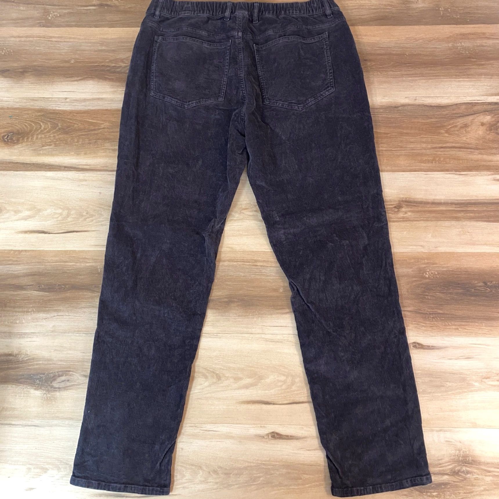 Vintage Bearbottom Corduroy Pants Dark Gray Mens XL 32 Inseam Elastic Waist Cotton Spandex Straight Front 5-Pocket Casual Fall Winter Size US 36 / EU 52 - 8 Thumbnail