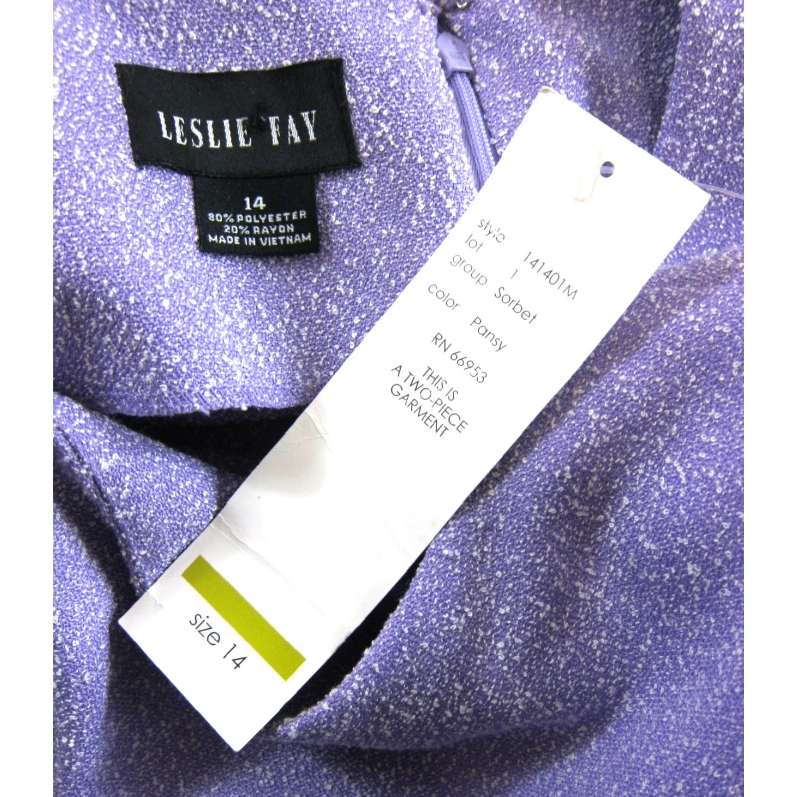 Vintage VINTAGE NWT Leslie Fay Purple Pansy Sleeveless Shift Tank Dress Women Size 14 Size XL / US 12-14 / IT 48-50 - 3 Thumbnail