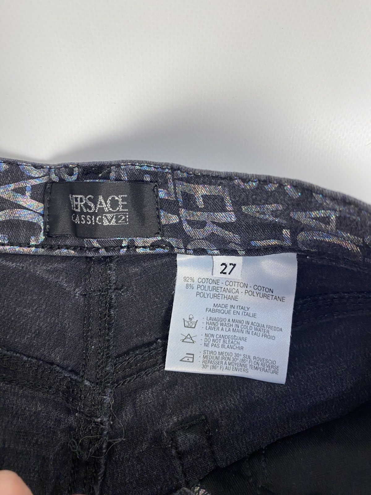 Versace Versace Monogram Printed Avant Garde Japanese Jeans Size 22" - 8 Thumbnail