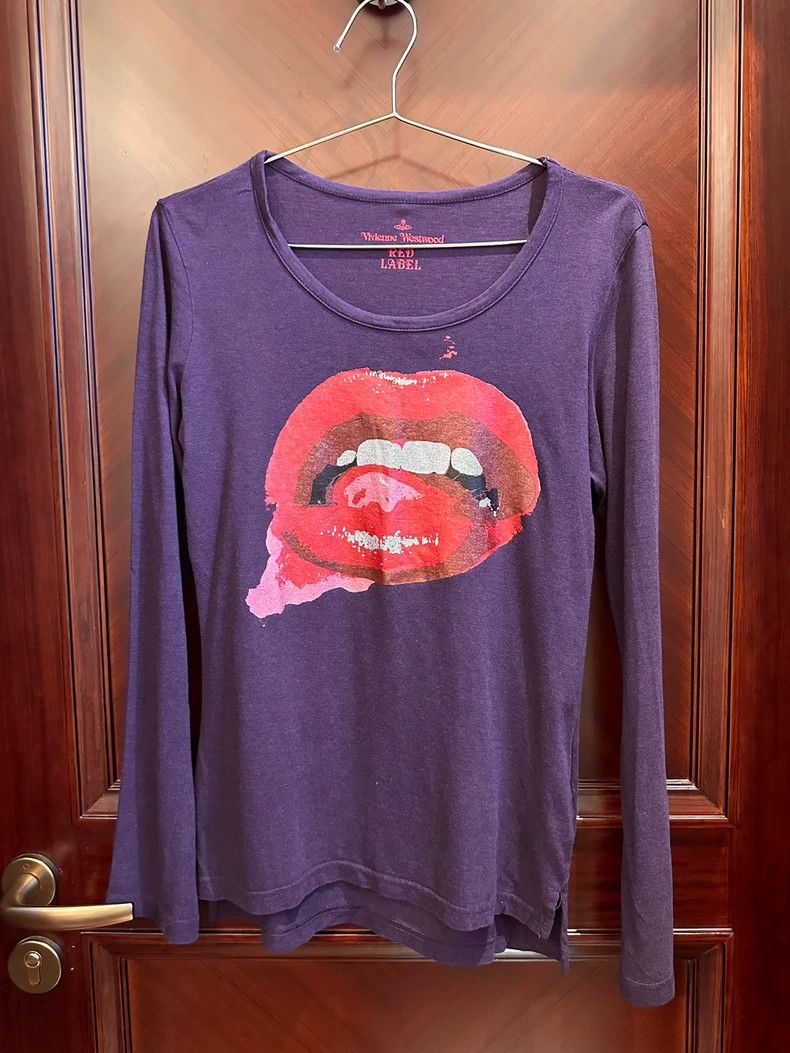 Vivienne Westwood Vivienne Westwood size 3 Purple red lips long sleeves T-shi Size M / US 6-8 / IT 42-44 - 6 Thumbnail