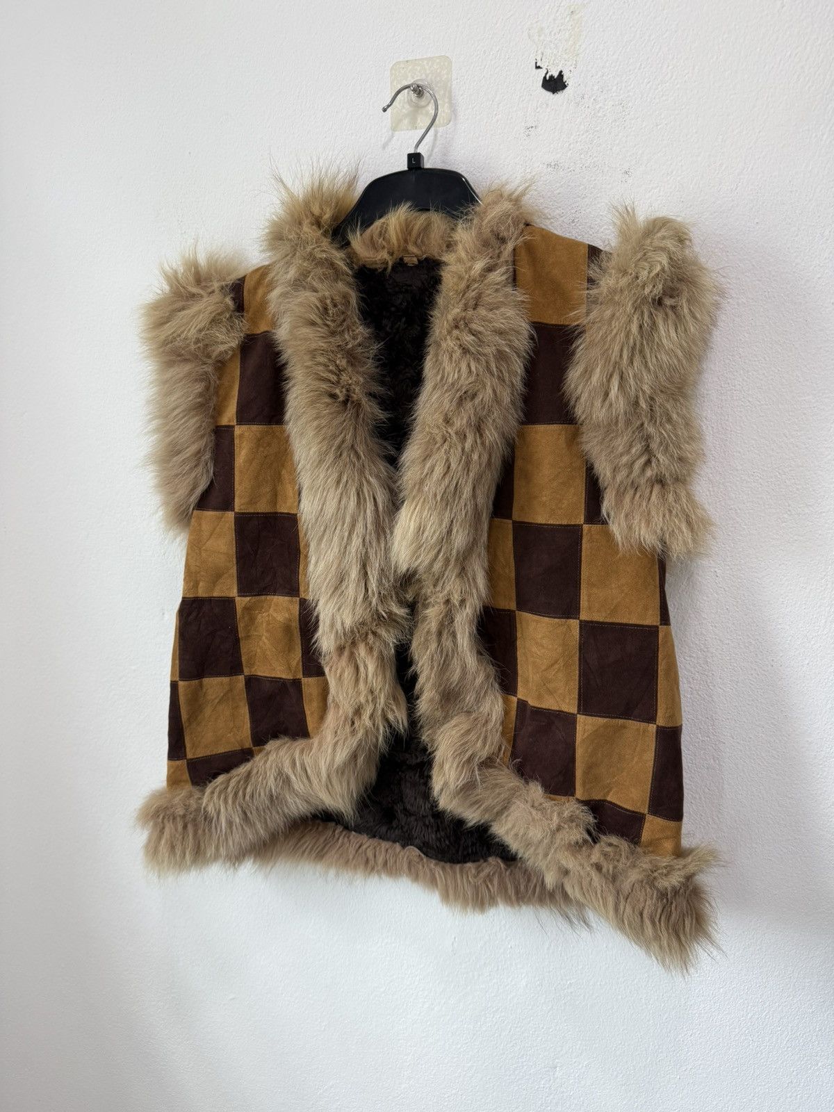 Le Grande Bleu (L.G.B.) Vintage Japanese Brand Plaid Leather Vest With Fur Rare Size US M / EU 48-50 / 2 - 4 Thumbnail