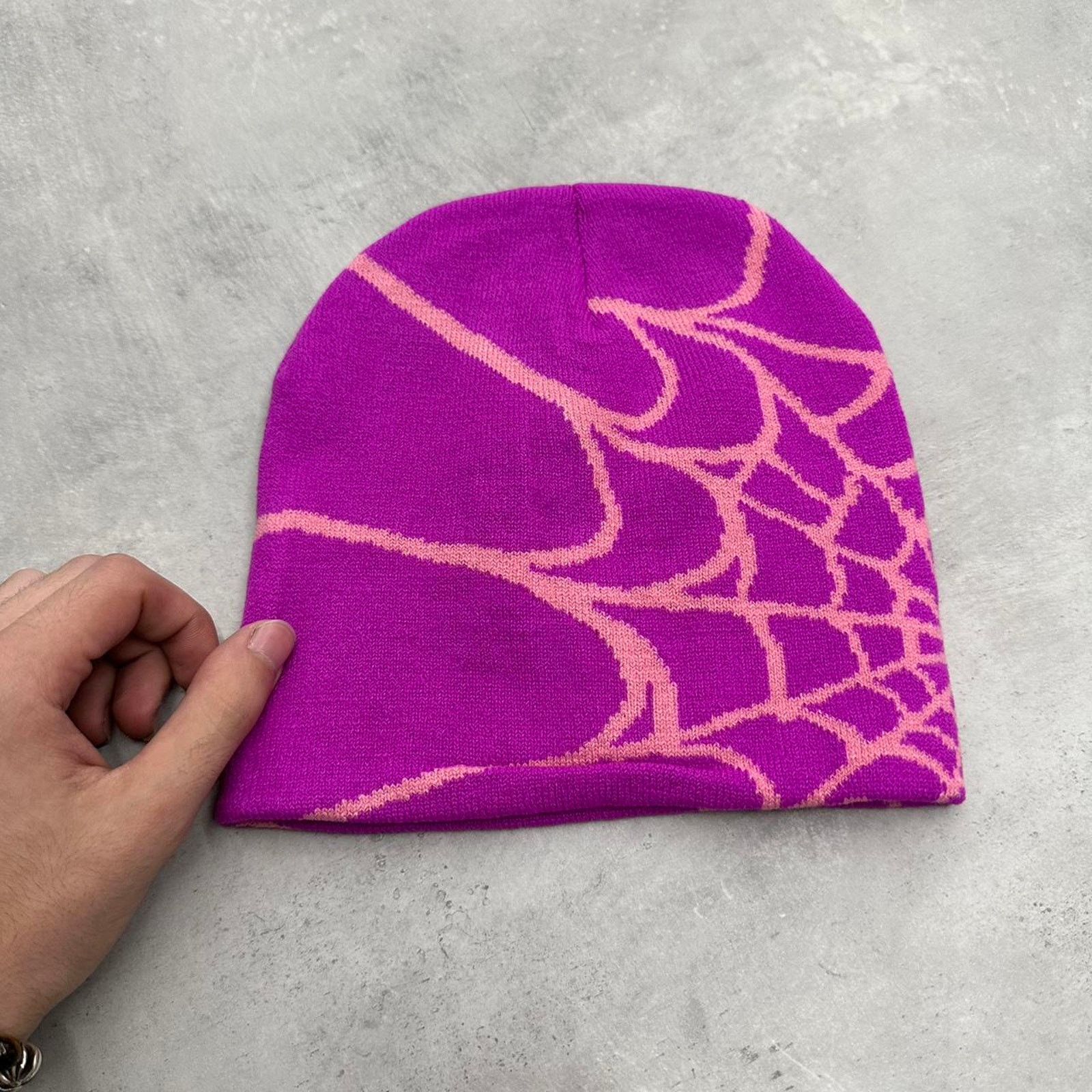 Other Vintage Style Pink Spider Web Beanie Hat Accessory Size ONE SIZE - 3 Thumbnail