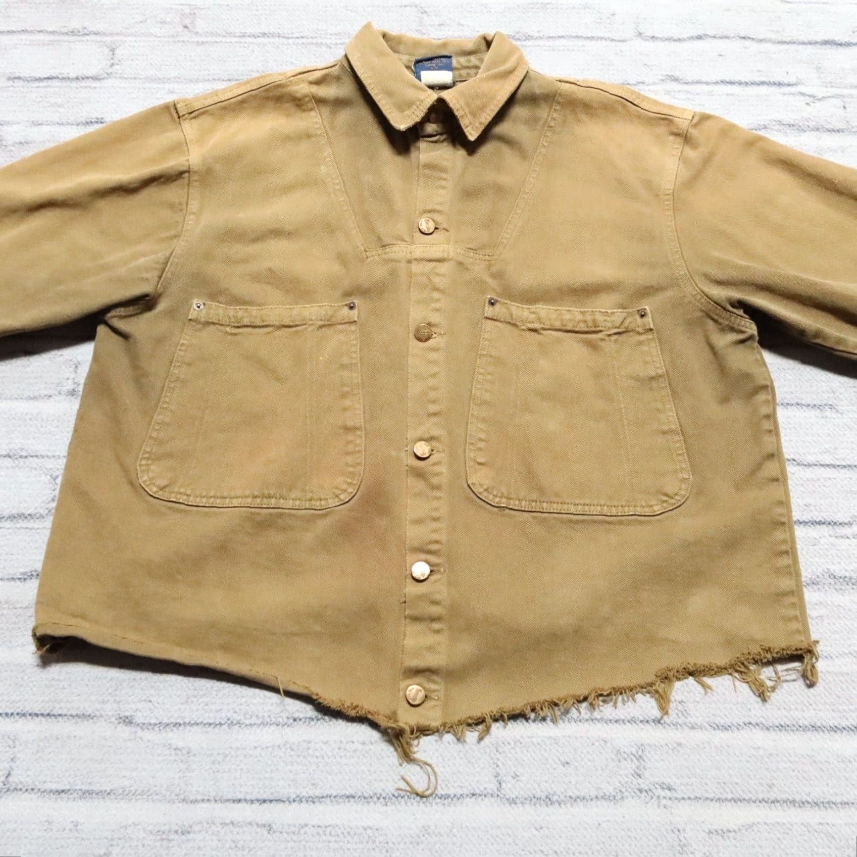 Karl Kani VINTAGE Karl Kani Denim Trucker Jacket Mens M Green 90s Distressed Size US 31 - 3 Thumbnail
