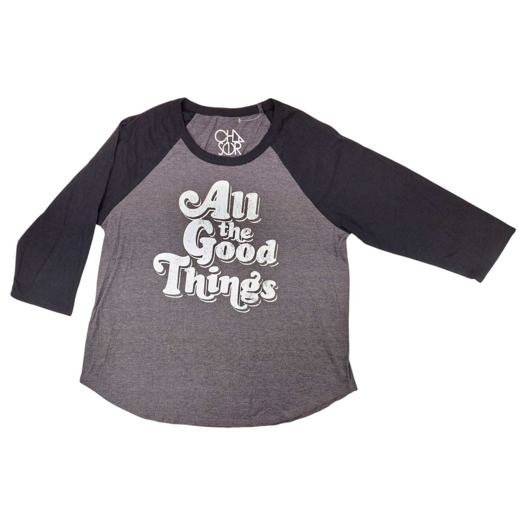 Other Chaser Baseball Raglan Shirt Black Grey All The Good Things Size XL / US 12-14 / IT 48-50 - 1 Thumbnail