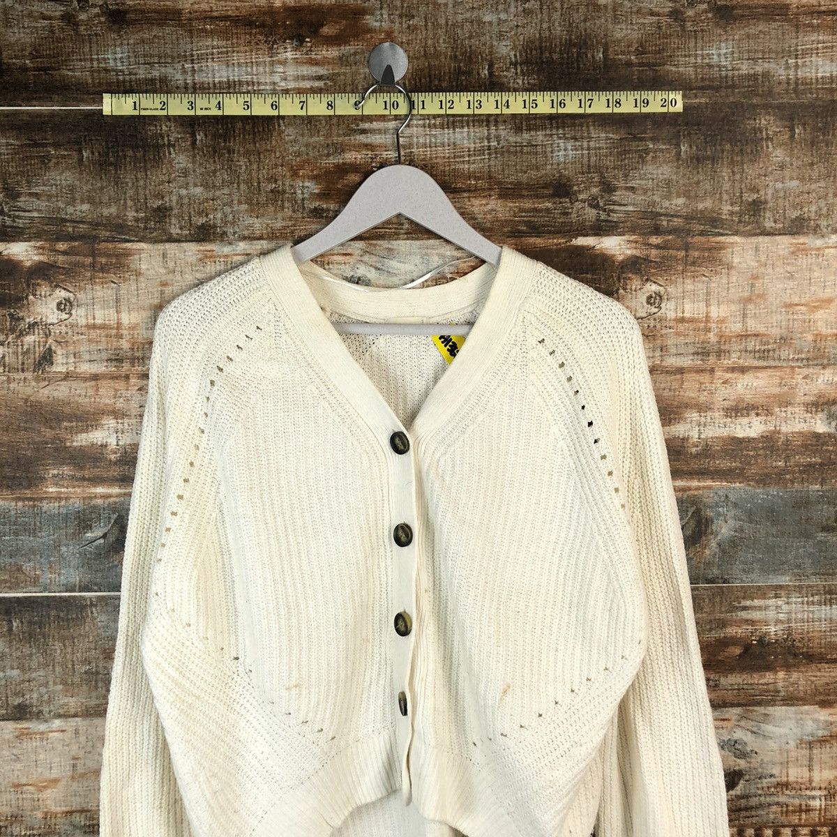 Japanese Brand GU White Cardigan Knitwear #A1368 Size M / US 6-8 / IT 42-44 - 2 Thumbnail