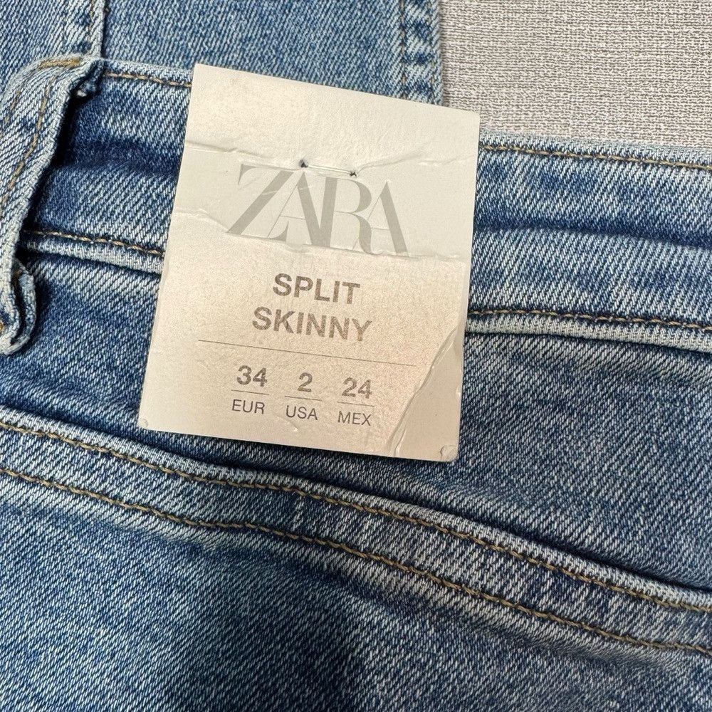Zara NWT New Zara Split Skinny Jeans Size 2 Size 26" / US 2 / IT 38 - 6 Thumbnail